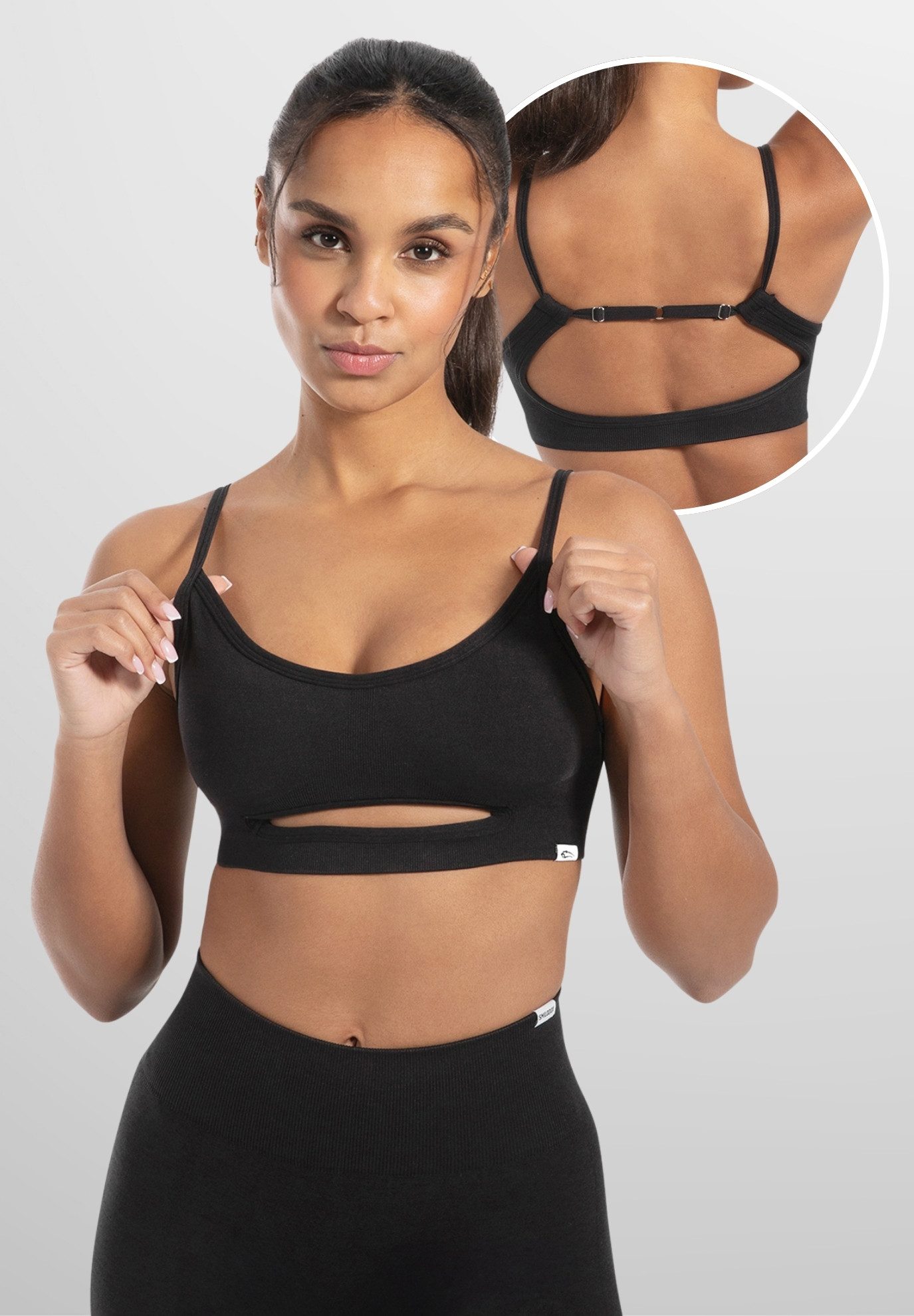 Sport-BH Nesa, Blickdicht Rutschfestes Sport Bra, Gerippter Stoff