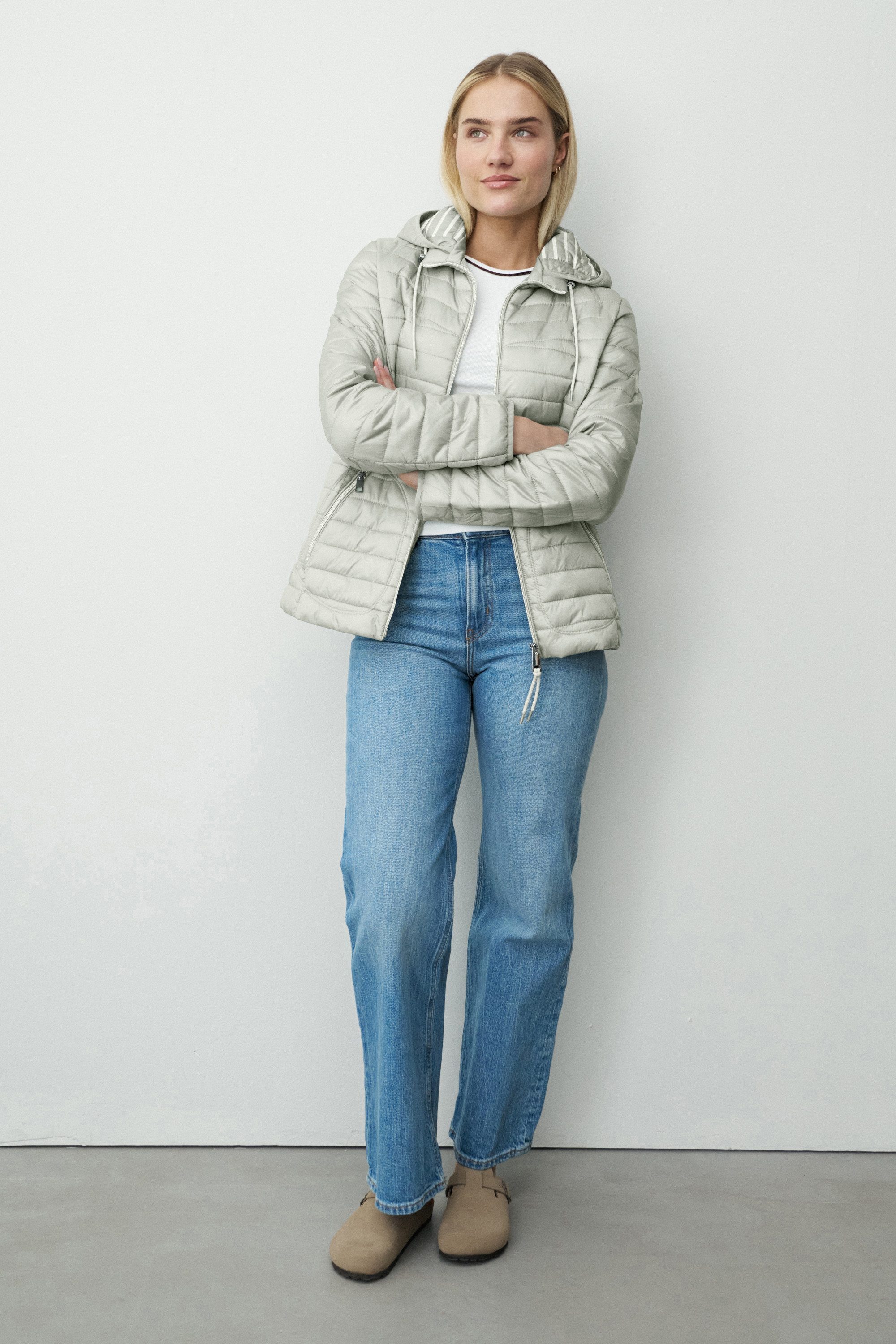 Barbara Lebek Steppjacke leichte Übergangsjacke oder Frühlingsjacke mit abnehmbarer Kapuze