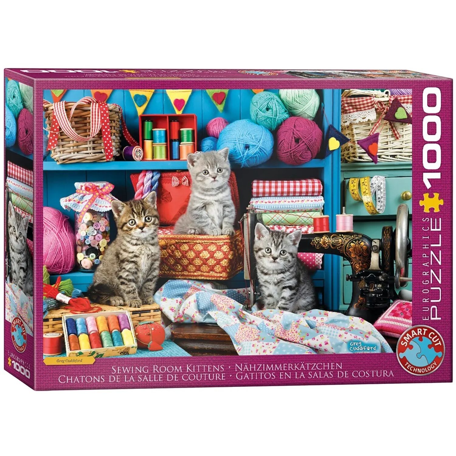EUROGRAPHICS Puzzle Katzen im Nähzimmer, 1000 Puzzleteile