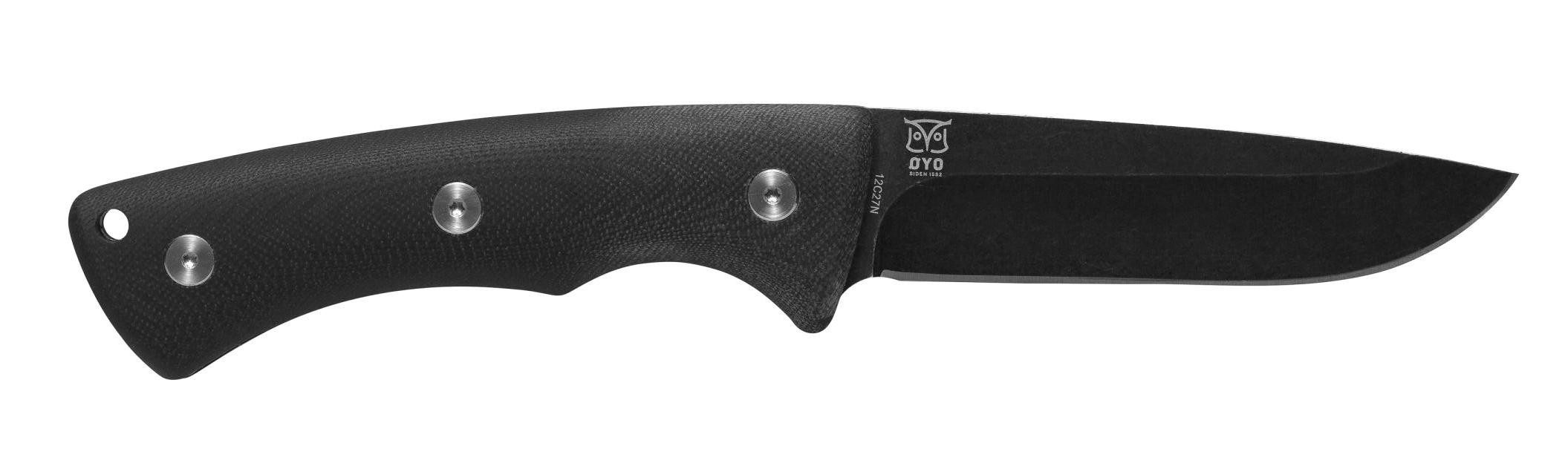 ØYO Universalmesser Oyo Falketind Outdoormesser mit Scheide schwarz