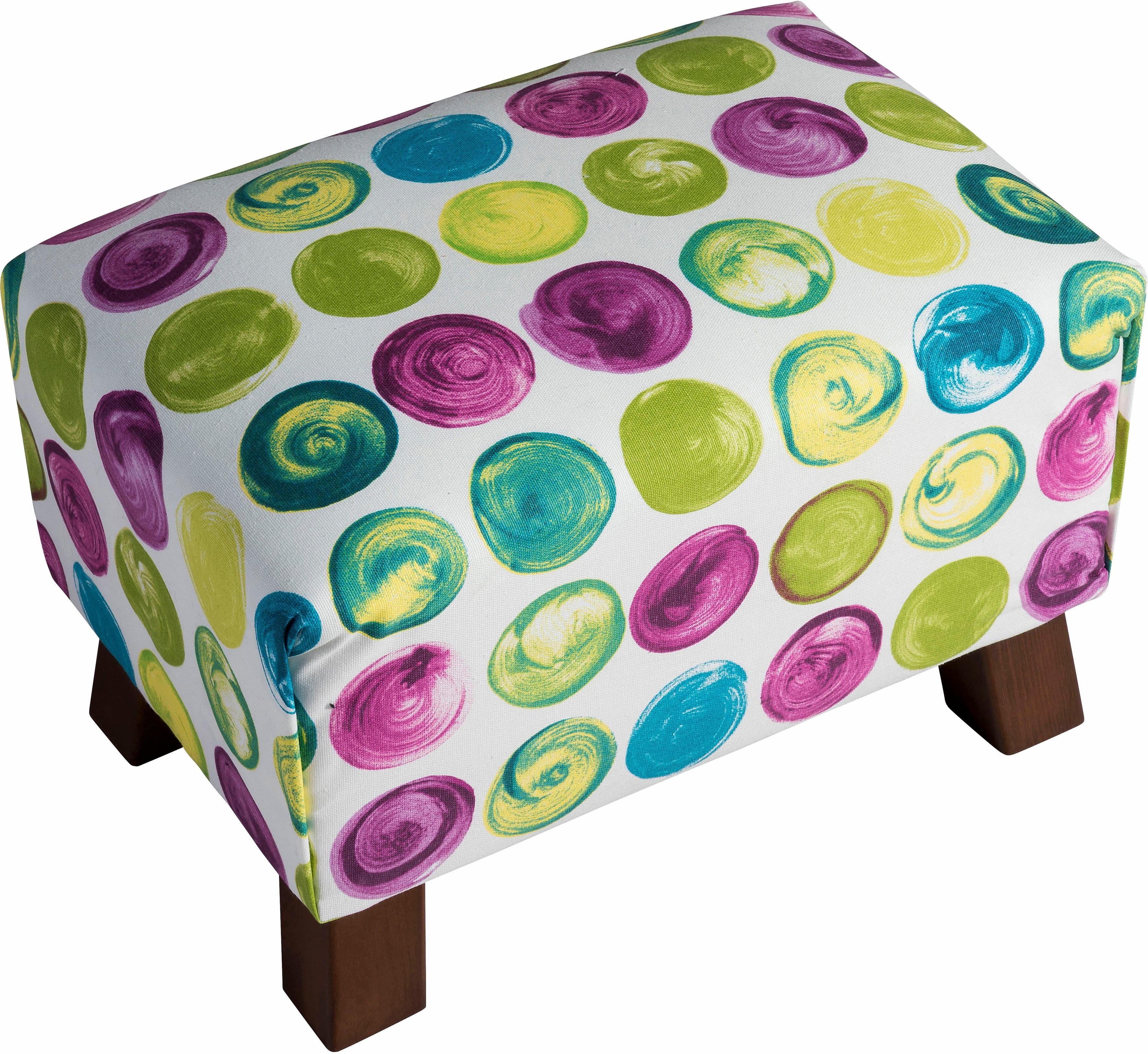 Max Winzer® Fußhocker Footstool, Minihocker Breite 40 cm, mit bunten Punkten