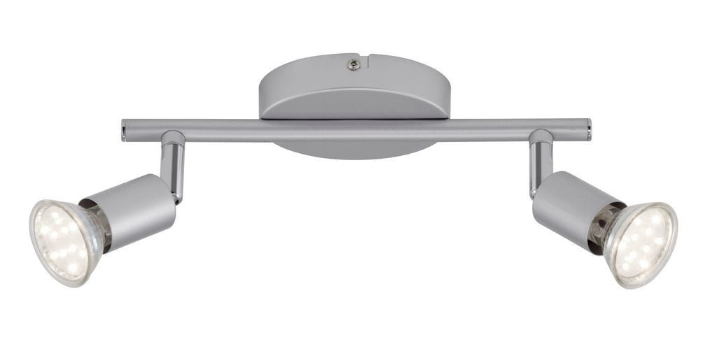 Briloner Leuchten LED Deckenleuchte 2915-024, LED wechselbar, 2700K - Extra-Warmweiß, titanfarbig, GU10, Deckenlampe