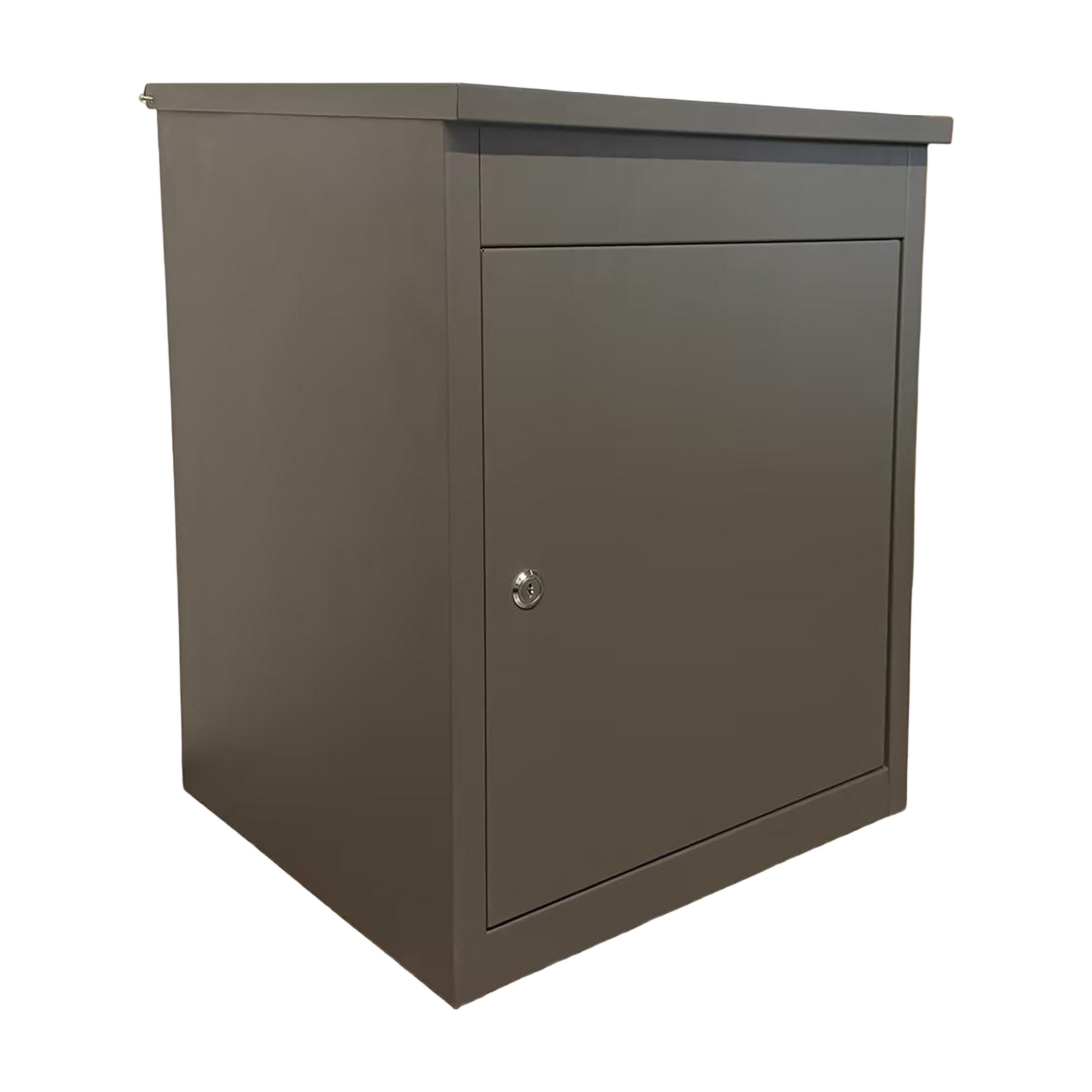 relaxdays Paketbriefkasten Paketbox für Boden- & Wandmontage, Dunkelgrau günstig online kaufen