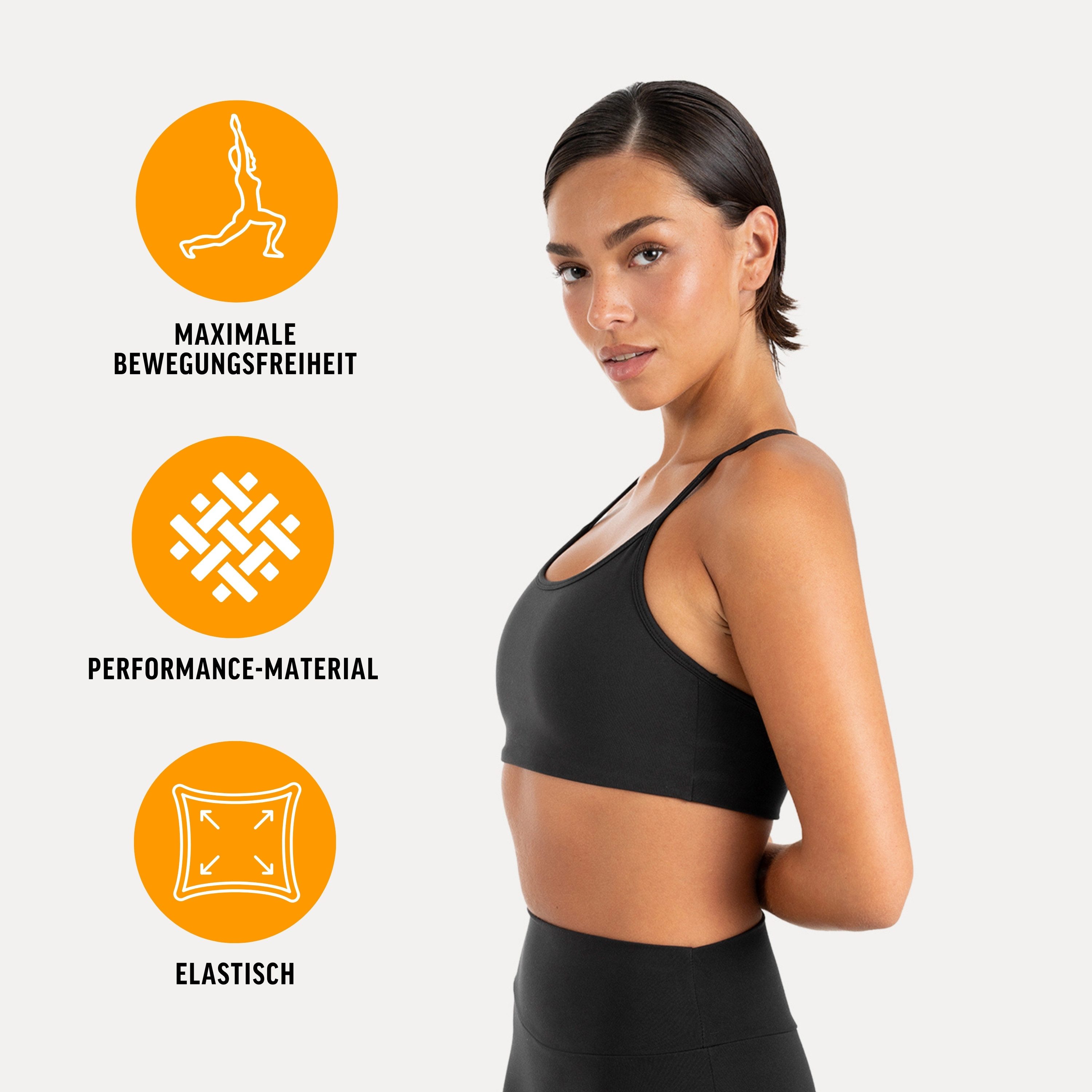 Smilodox Sport-BH Suvi Damen, Bustier, Slim Fit, Fitness Top, Performance Rundhals, Stretch Support, Performance Material, Gym, Yoga