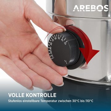 Arebos Einkoch- und Glühweinautomat 8,8 L, Überhitzungsschutz, Temperatureinstellung 30-110°C, 3 Farben, 950,00 W