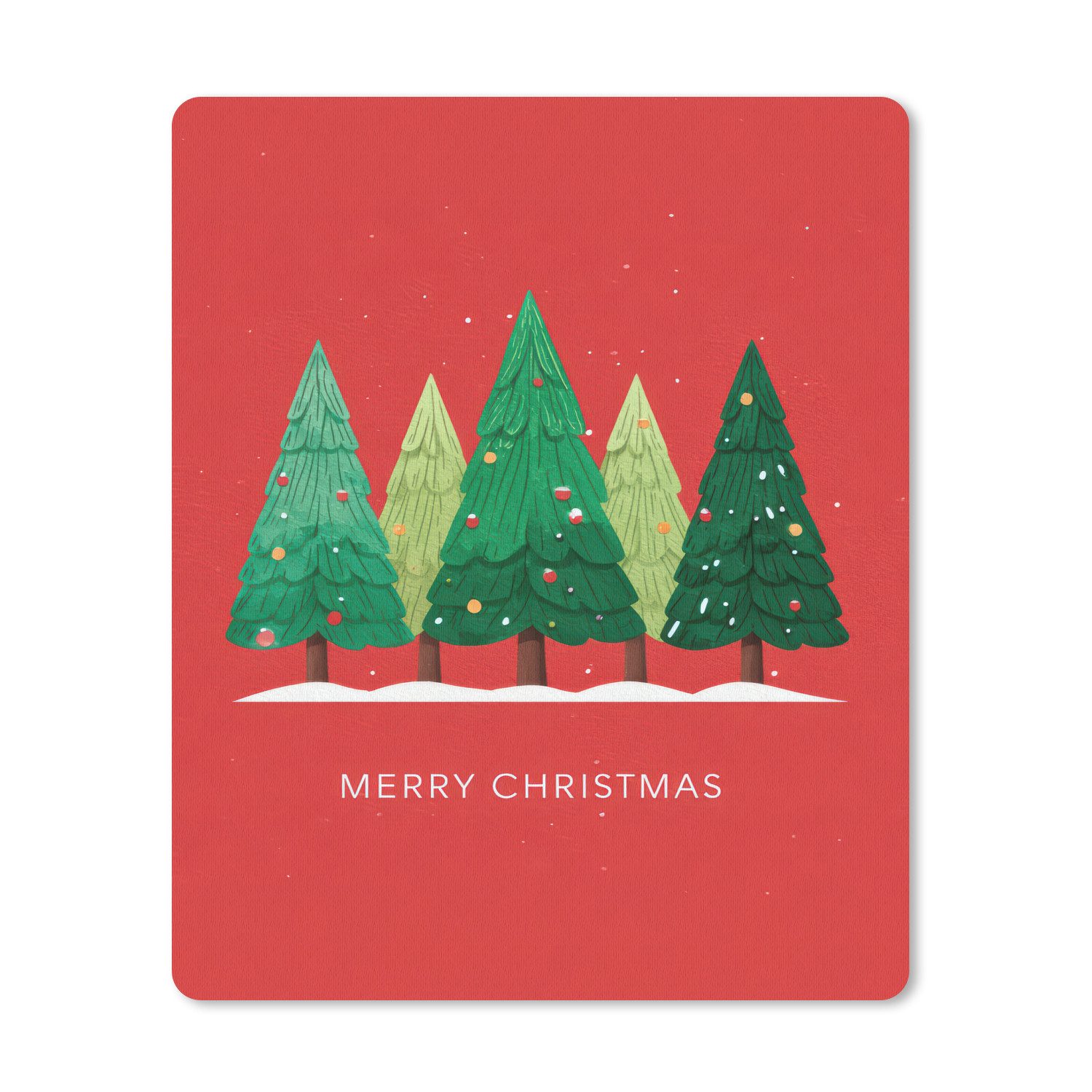 MuchoWow Mauspad Minimalistisch - Weihnachtsbäume - Rot - Schnee (1-St), Büro für Tastatur und Maus, Mousepad Gaming, Desk Mat, 30x40 cm