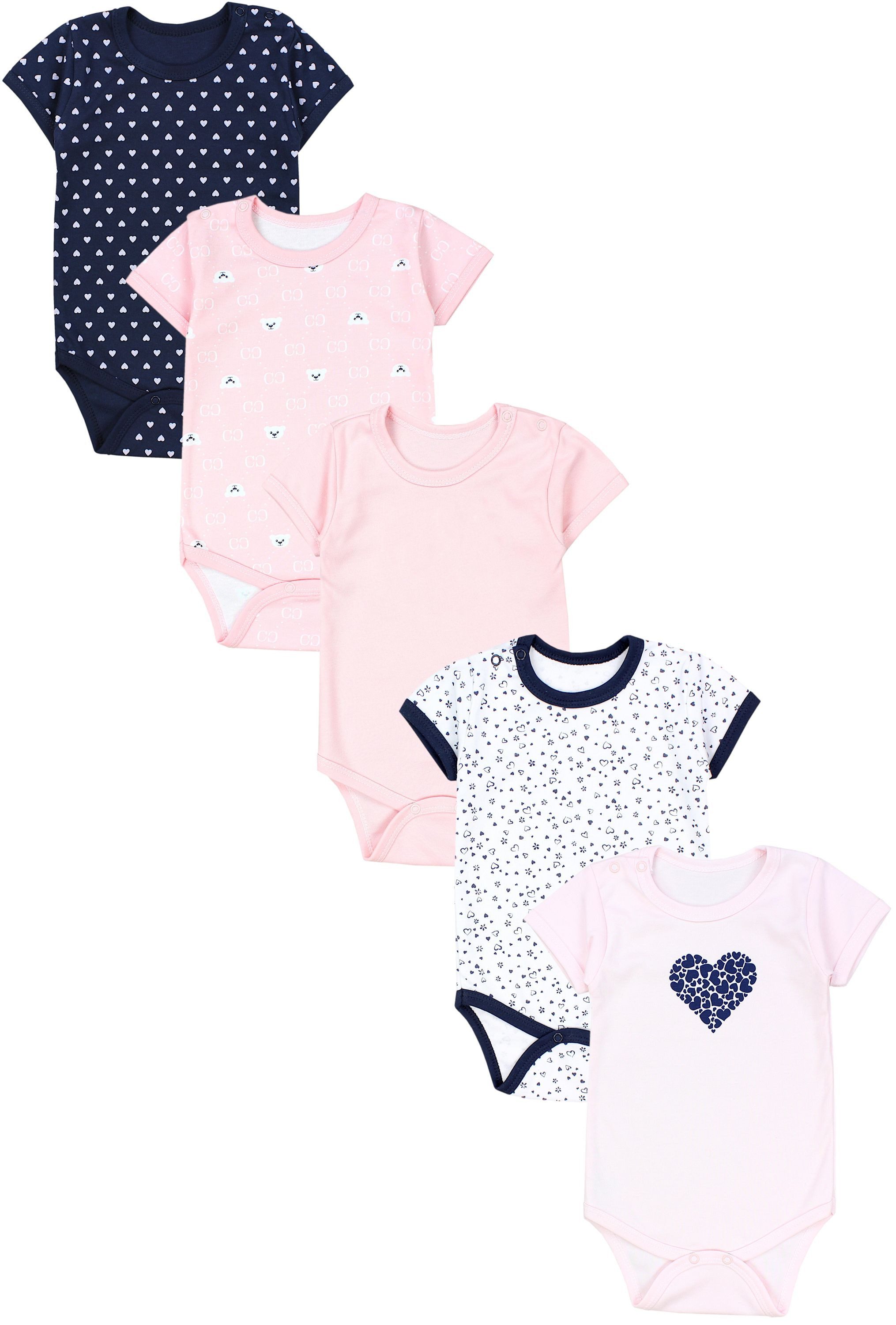 Kurzarmbody TupTam Mädchen Baby Body Kurzarm in Unifarben - 5er Pack