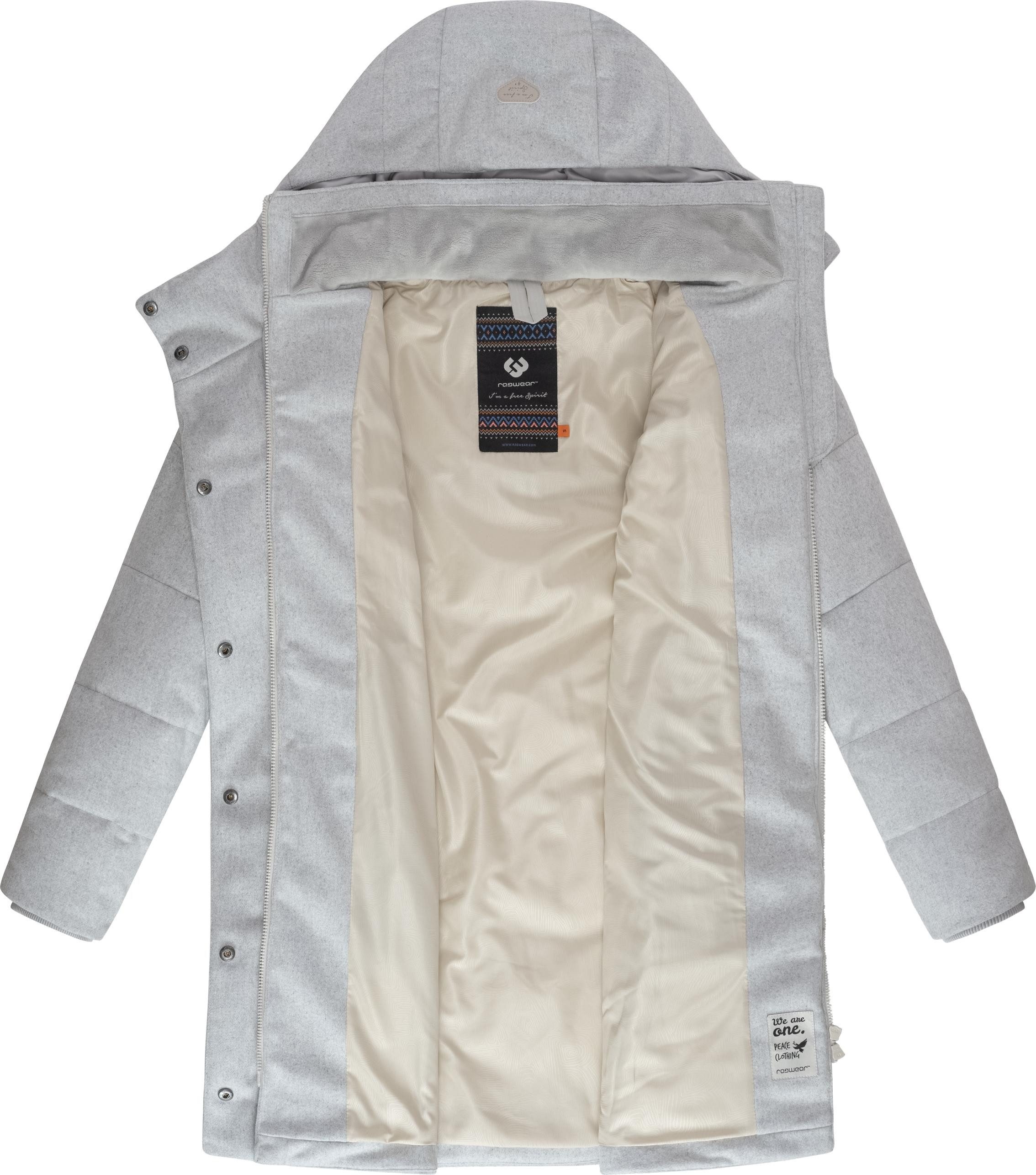 Ragwear Wintermantel Pavla Coat stylischer Damen Steppmantel in Woll-Optik