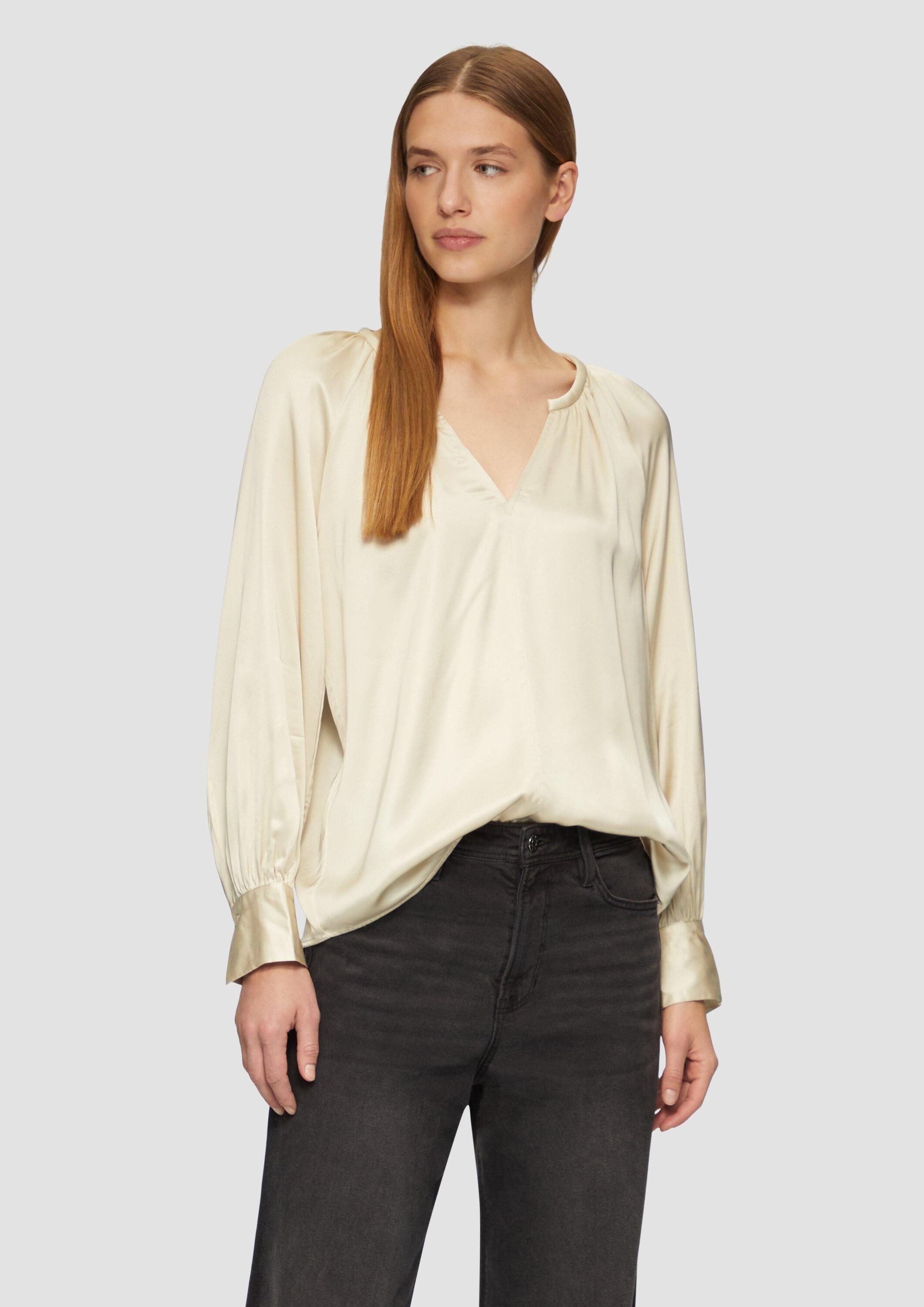 s.Oliver Langarmbluse Bluse Satinbluse im Relaxed günstig online kaufen