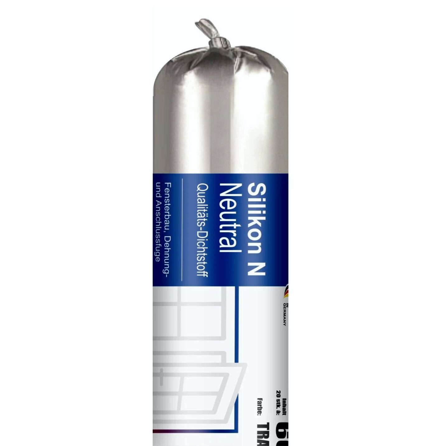 Ravensberger Chemie Silikon N Neutral Transparent - 600 ml Folienbeutel, Silikon, (600 ml Folienbeutel von Ravensberger Chemie), Neutralvernetzendes Silikon für Bau-, Fenster- und Dehnfugen