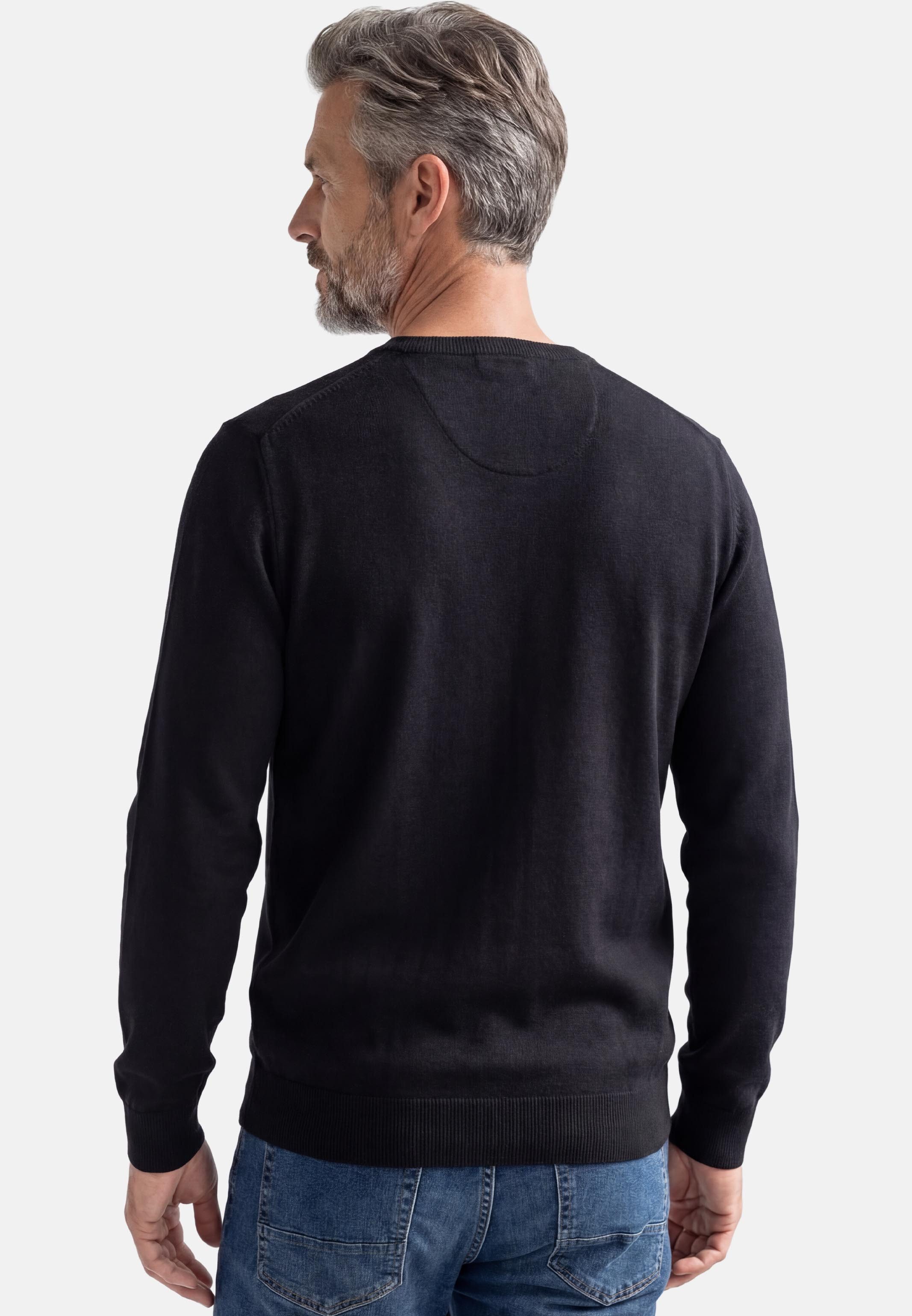 Redmond V-Ausschnitt-Pullover Basic (1-tlg) Pullover - Baumwolle - Atmungsaktiv - Weicher Feinstrick