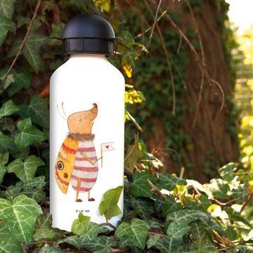 Mr. & Mrs. Panda Trinkflasche Nachtfalter Fähnchen - Weiß - Geschenk, Gute Laune, Kinder Trinkflasc, Bruch- und auslaufsicher