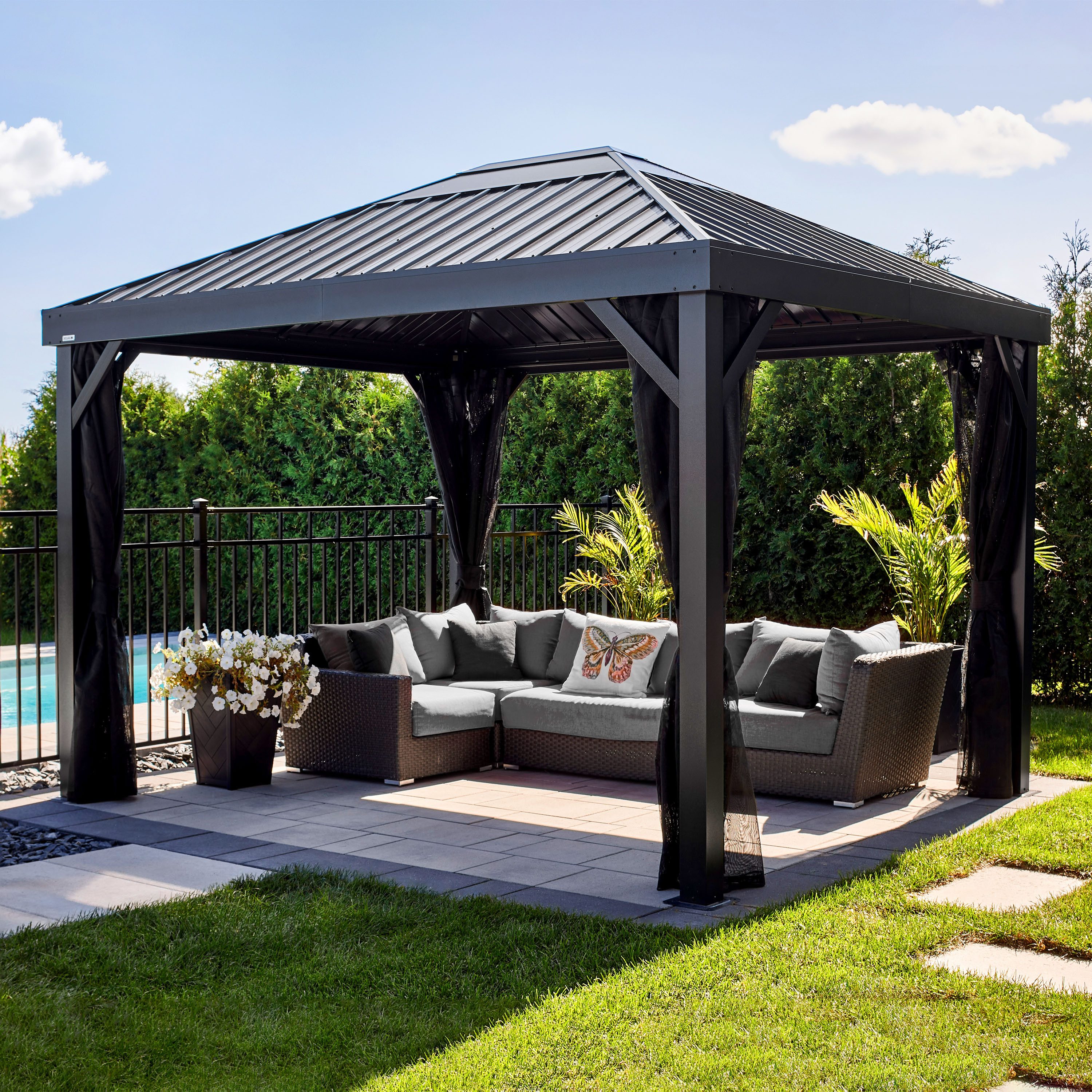 Sojag Pavillon Kiruna 1012 Anthrazit, 299,3x364,3x297,6cm