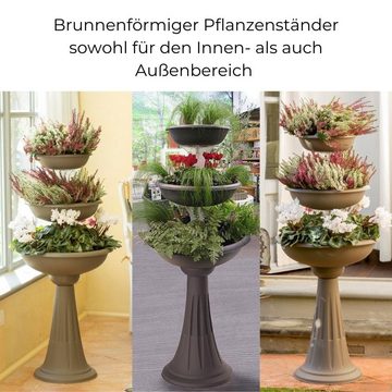 GarPet Pflanzschale Blumenständer mit 3 Pflanzschalen weiß