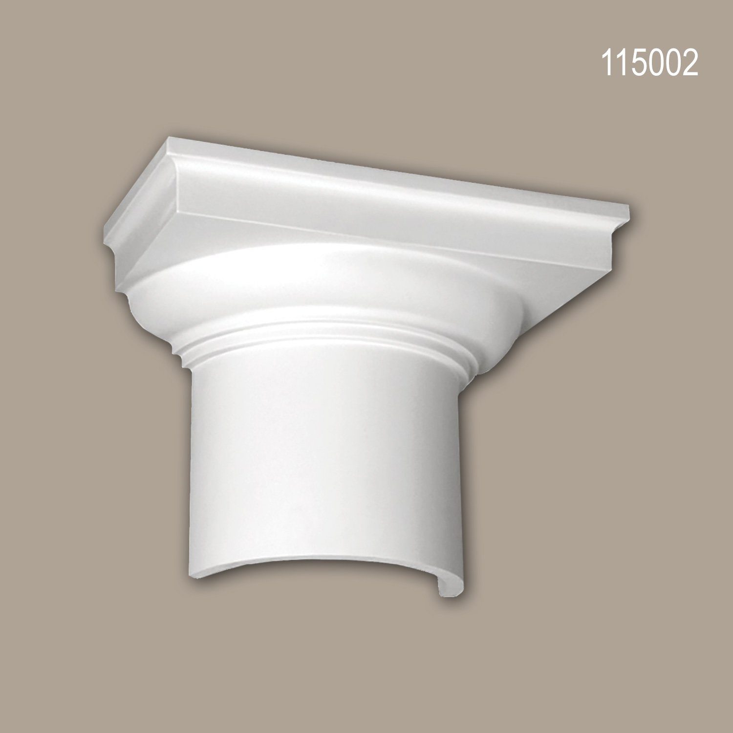 Profhome Wanddekoobjekt 115002 Halbsäulen Kapitell Säule Zierelement Stuckdekor (Halbsäulen Kapitell, 1 St., Säule, Zierelement, Stucksäule, Dekosäule), weiß, vorgrundiert, Stil: Dorisch