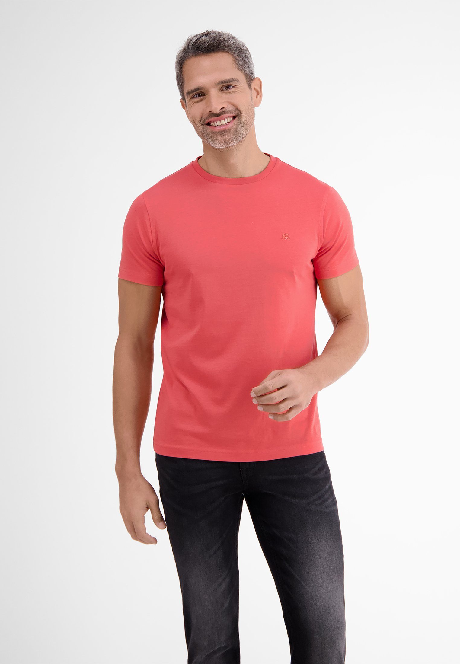 LERROS T-Shirt LERROS Basic T-Shirt in vielen Farben HIBISCUS RED