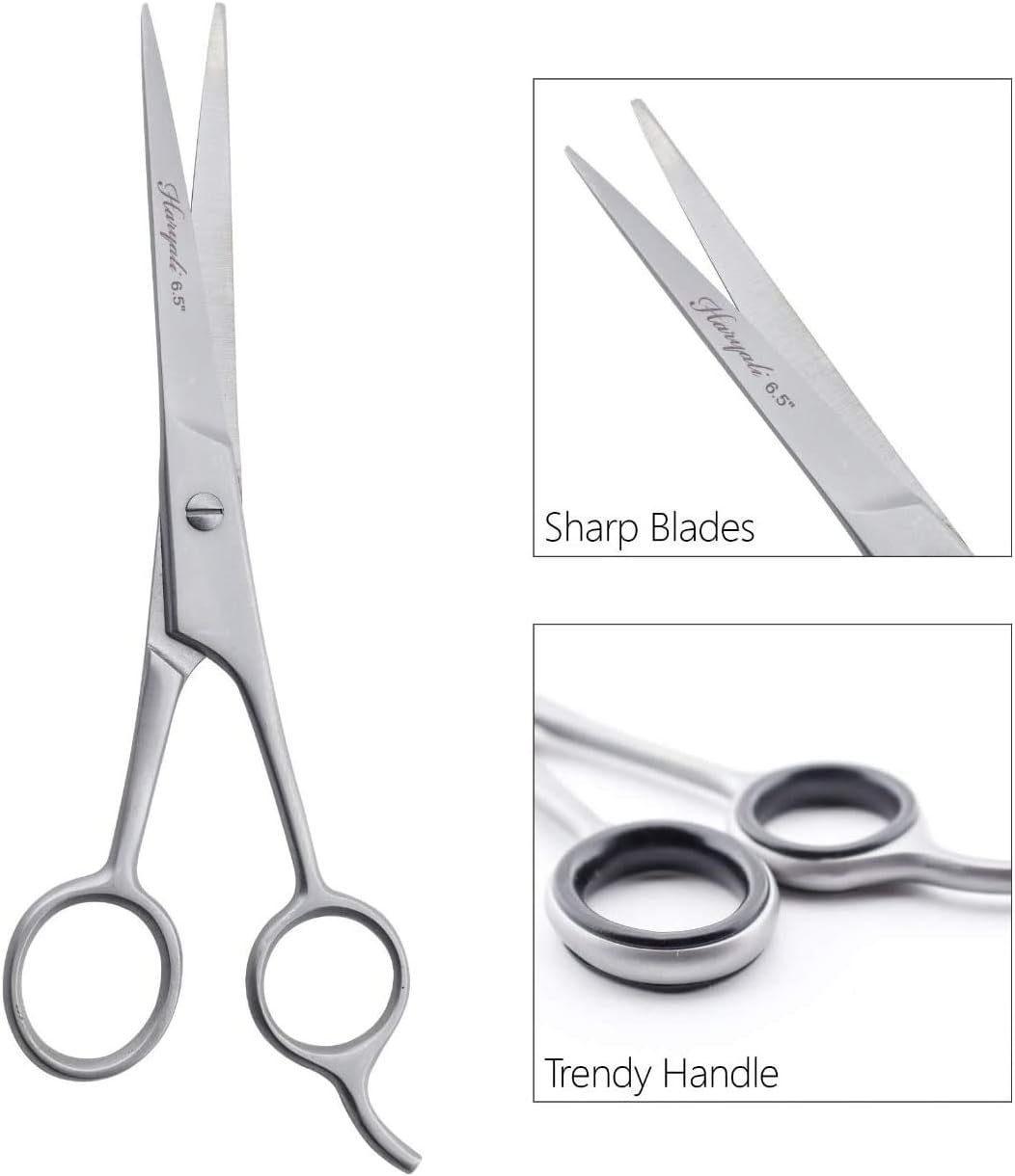 Haryali London Haarschere Professionelle Haarschere 6,5 Zoll Haarschneideschere für Friseure, (Packung, 1-tlg., lange, scharfe Klinge für feines Schneiden aller Haartypen), Edelstahlschere für Rechtshänder mit scharfer Klinge, 6,5 Zoll