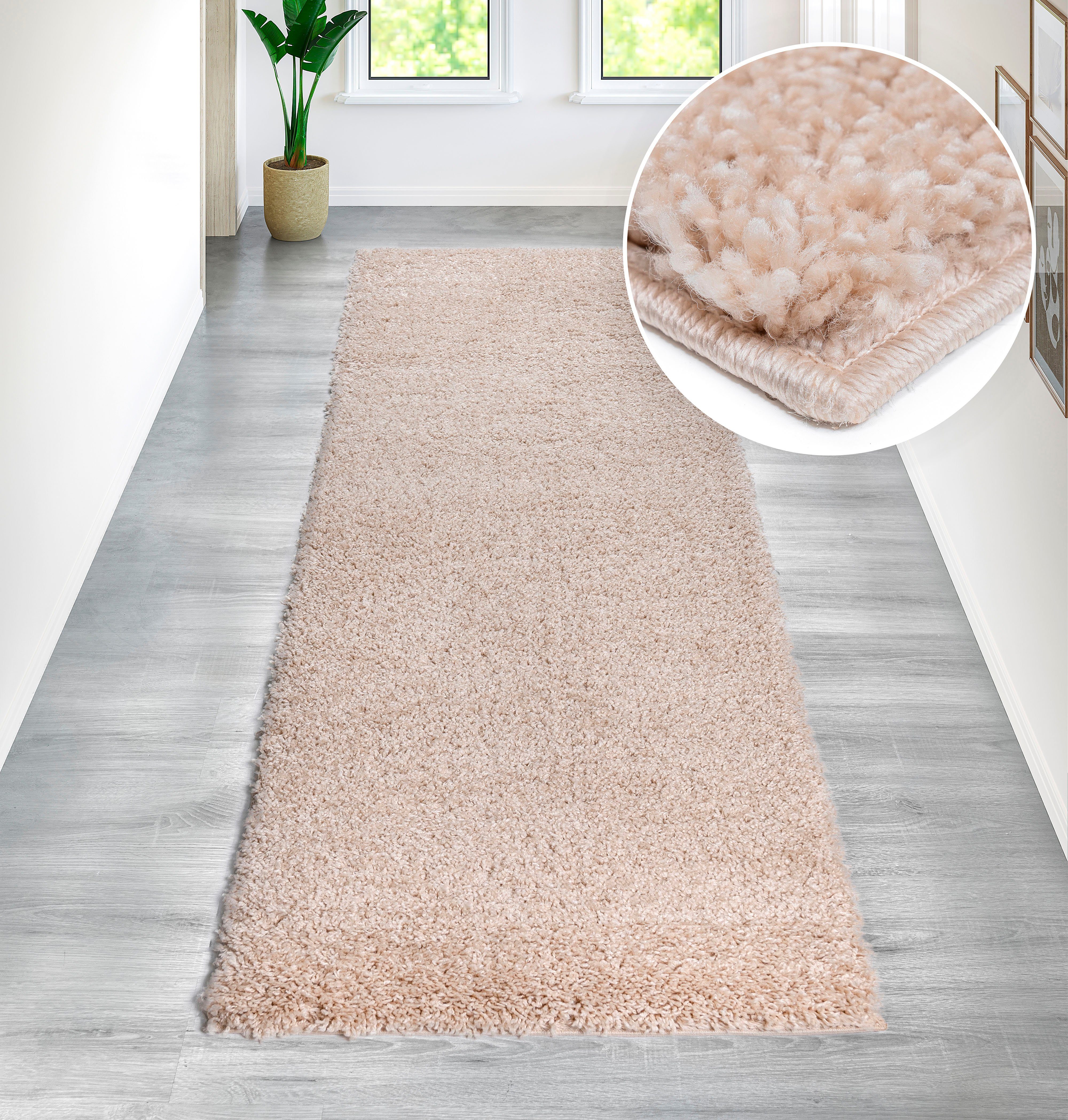 OTTO home Hochflor-Teppich Viva Shaggy, in Standard- und Premium-Qualität, 30 mm oder 45 mm Höhe, rechteckig, Uni Farben, einfarbig, weich, kuschelig, Läufer, Kundenliebling