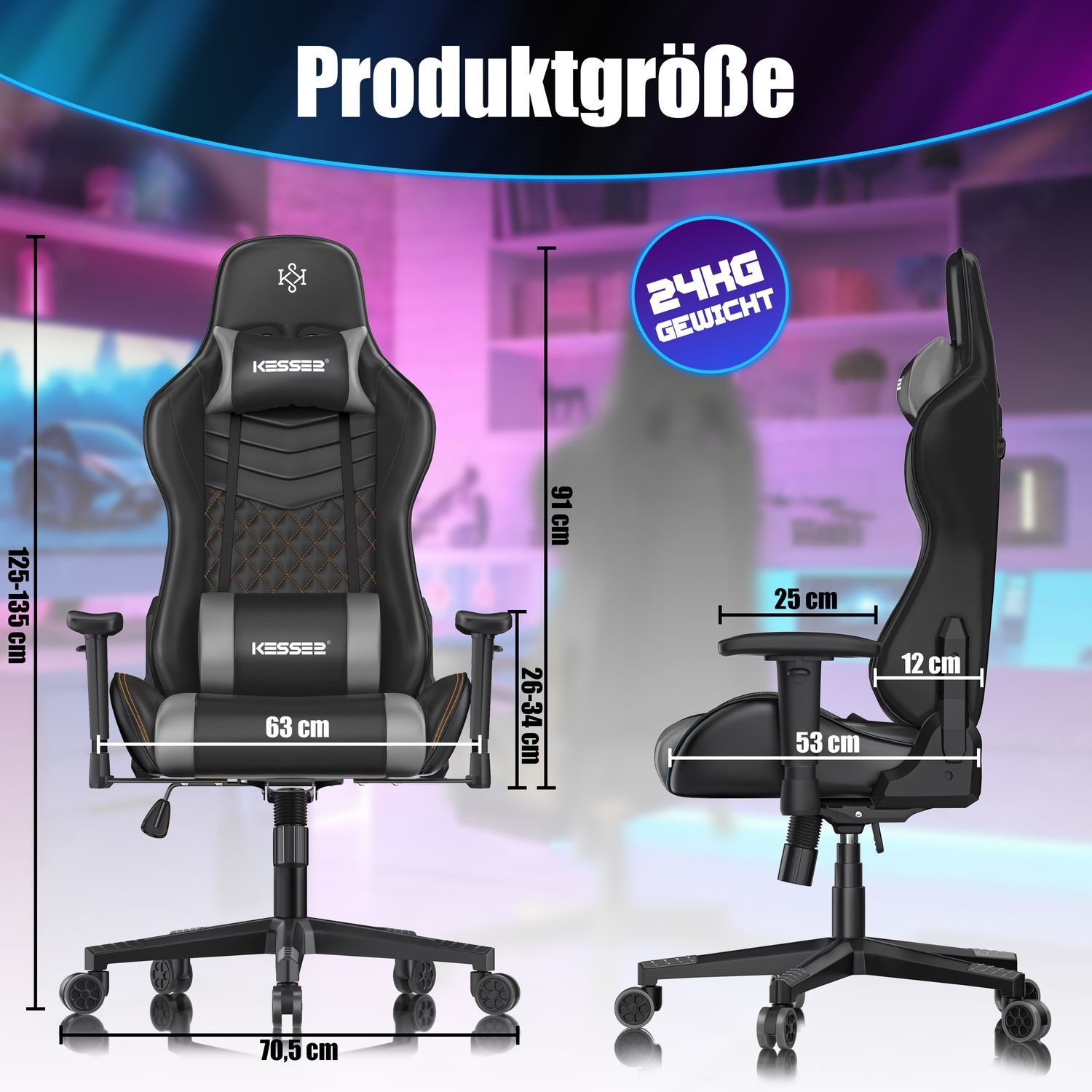 KESSER Gaming Chair, Ergonomisch Gamingstuhl 150kg günstig online kaufen