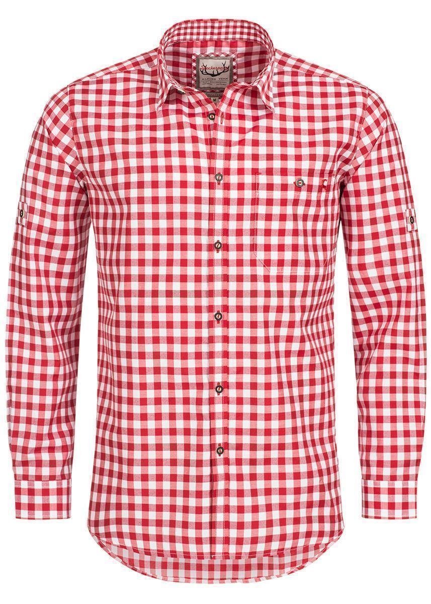 Fit Trachtenhemd modern Rot OC-Franzl, Stockerpoint Trachtenhemd kariert,