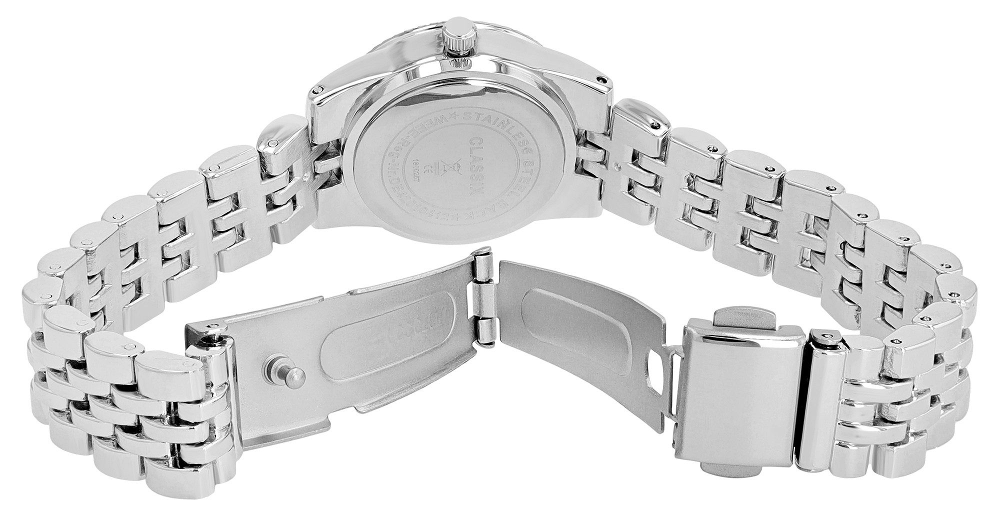 Clasixx Quarzuhr 1800257 CLASSIX Damenuhr mit Metallband, silberfarben günstig online kaufen