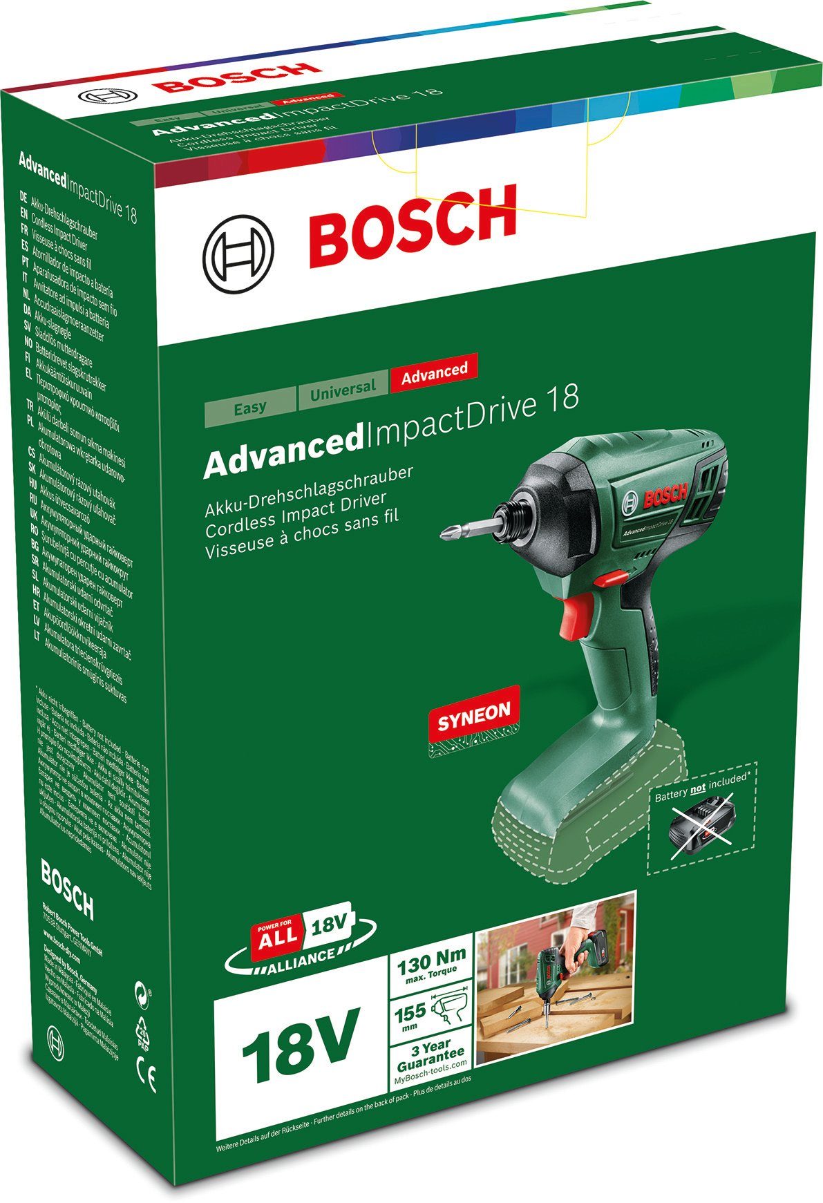 Ladegerät Akku Bosch Home AdvancedImpactDrive Garden und & ohne - 18 solo, Akku-Schlagbohrmaschine