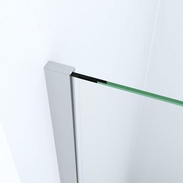 AQUALAVOS Duschwand Duschkabine Duschabtrennung Glas Walk In Duschwand mit Haltestange, 8mm Einscheibensicherheitsglas mit Nano Beschichtung, in 2 verschiedenen Breiten (100/120 cm), Höhe 200cm, mit Verstellbereich, Spritzschutz im Bad
