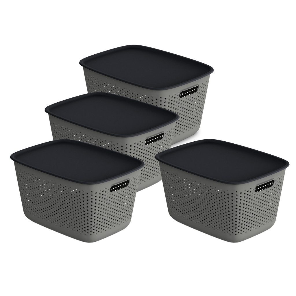 Kreher Aufbewahrungskorb Mehrzweckkorb, Aufbewahrungsbox mit Deckel (Farbe günstig online kaufen