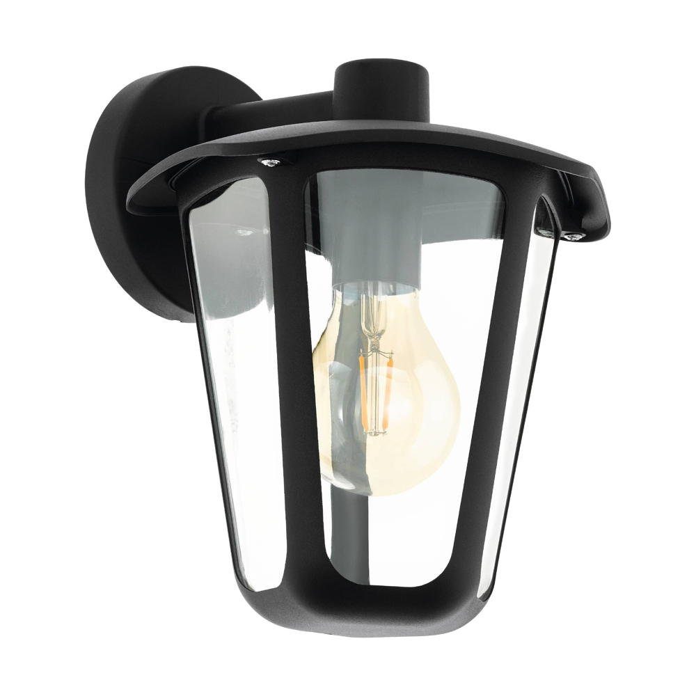 Aussenwandleuchte, Leuchtmittel E27 Angabe, Deckenleuchte Outdoor-Leuchte click-licht enthalten: Nein, Schwarz keine Monreale Wandleuchte in IP44, Aussenlampe, und Transparent warmweiss,