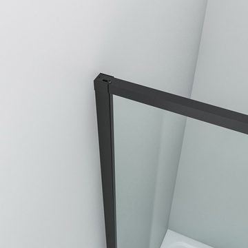 aqua batos Dusch-Schiebetür »Schiebetür Dusche schwarz Rahmen SlimLine Design Duschtür Nische«, 120x195 cm, Einscheiben-Sicherheitsglas (ESG) 8 mm, Lotus-Effekt Nano Beschichtung