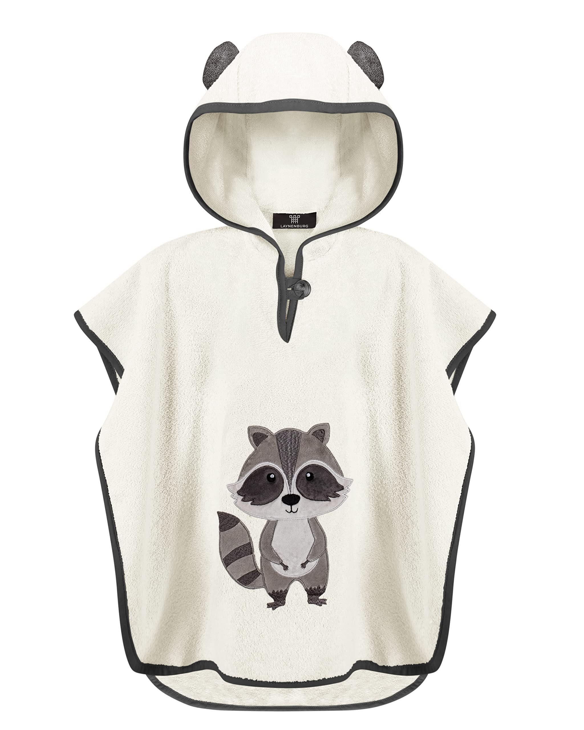Laynenburg Badeponcho Kinder mit Kapuze - 100% Baumwolle - Strandponcho, Handtuch Poncho aus Frottee für Baby Jungen Mädchen