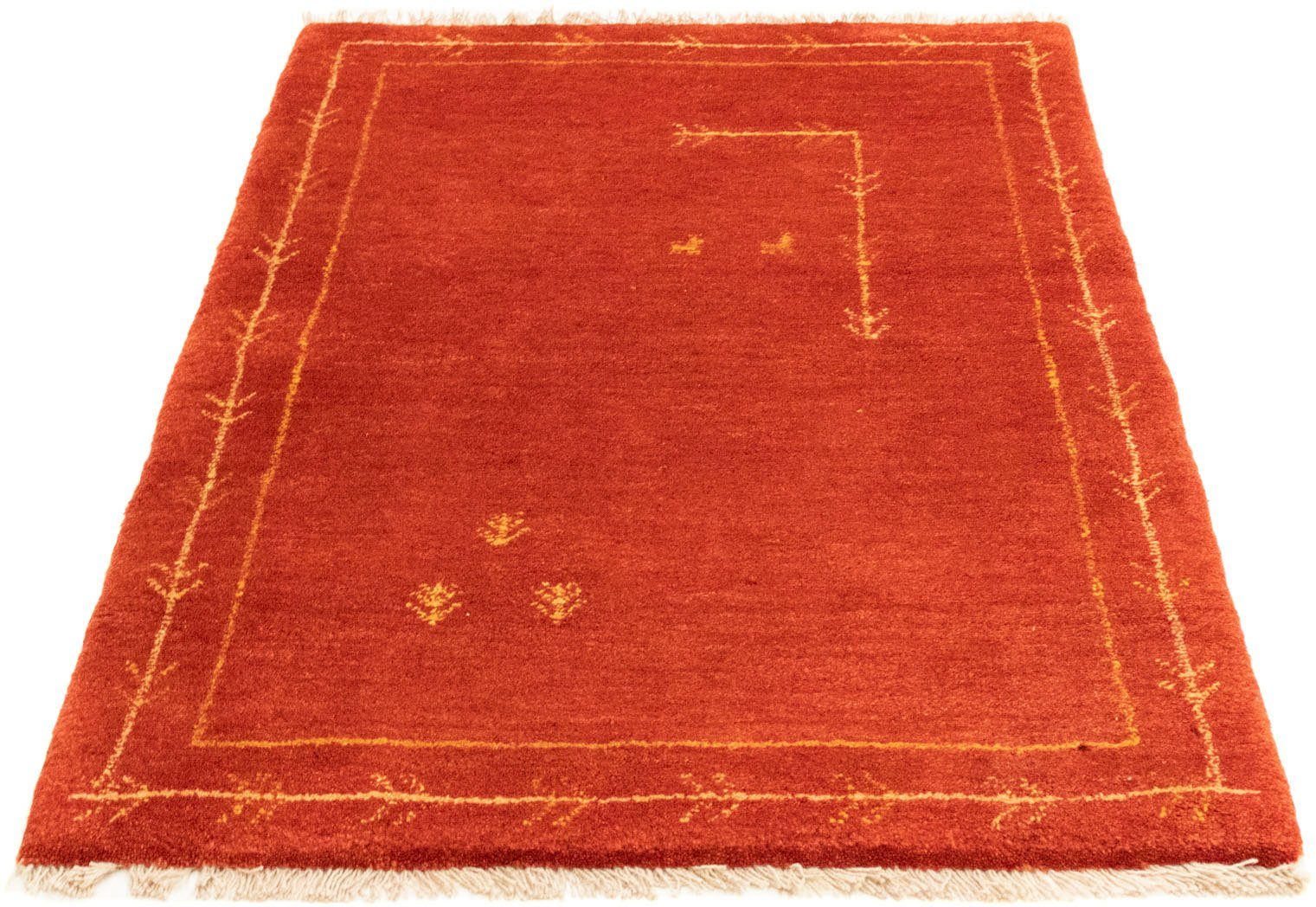 rot, rechteckig, Gabbeh mm, morgenland, handgeknüpft Wollteppich 18 handgeknüpft Höhe: Teppich