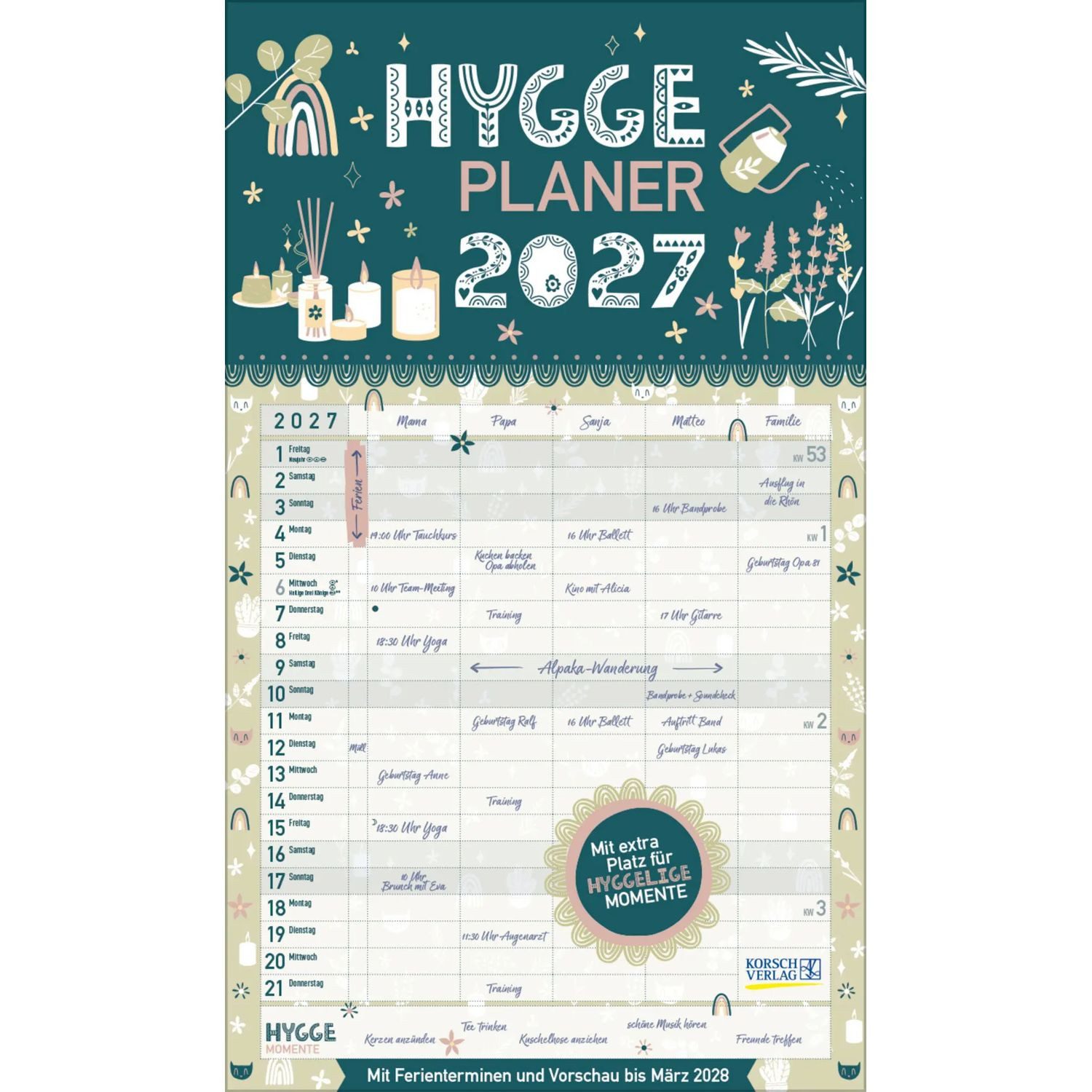 Korsch Verlag Wandkalender Hygge Planer 2027