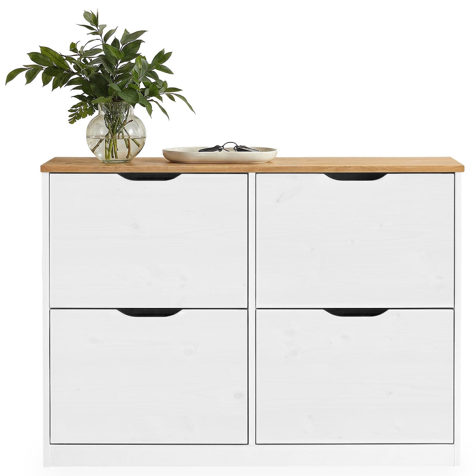 IDIMEX Schuhkommode BASIL, Schuhschrank Schuhkipper mit Klappen Schuhkommode Kiefer massiv versch. € 198,95