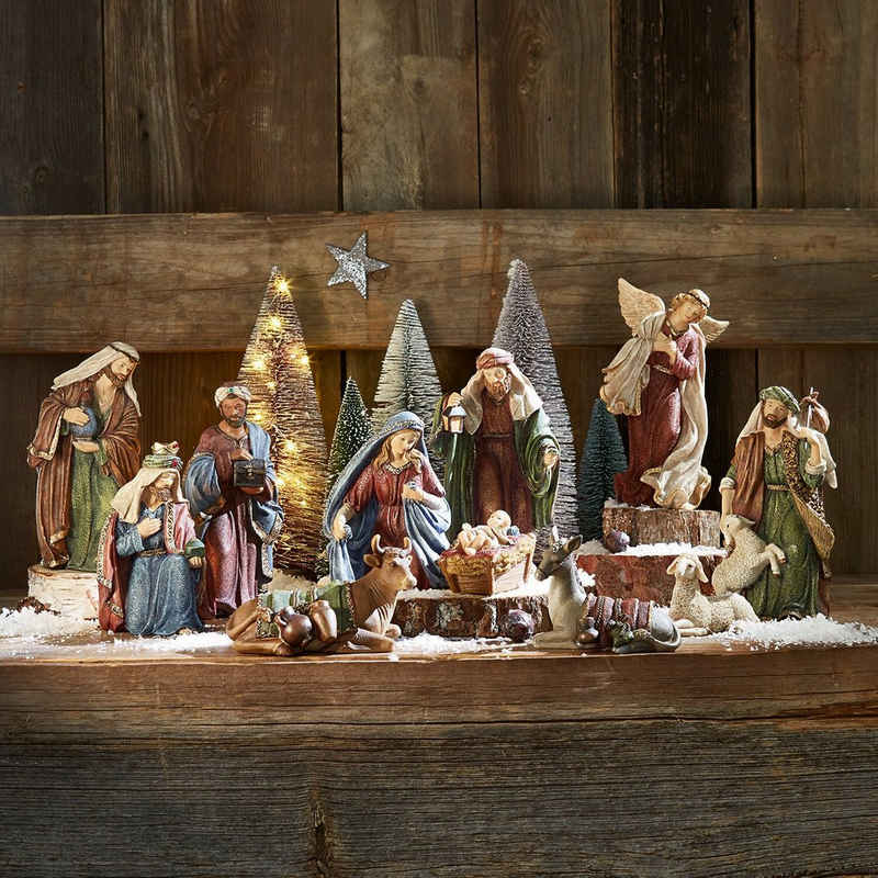 Mirabeau Weihnachtsfigur Krippenfiguren 11er Set Christi bunt