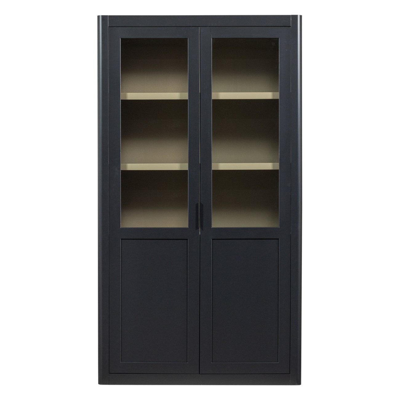 WOOOD Vitrine Gunnar aus Kiefernholz, Schwarz