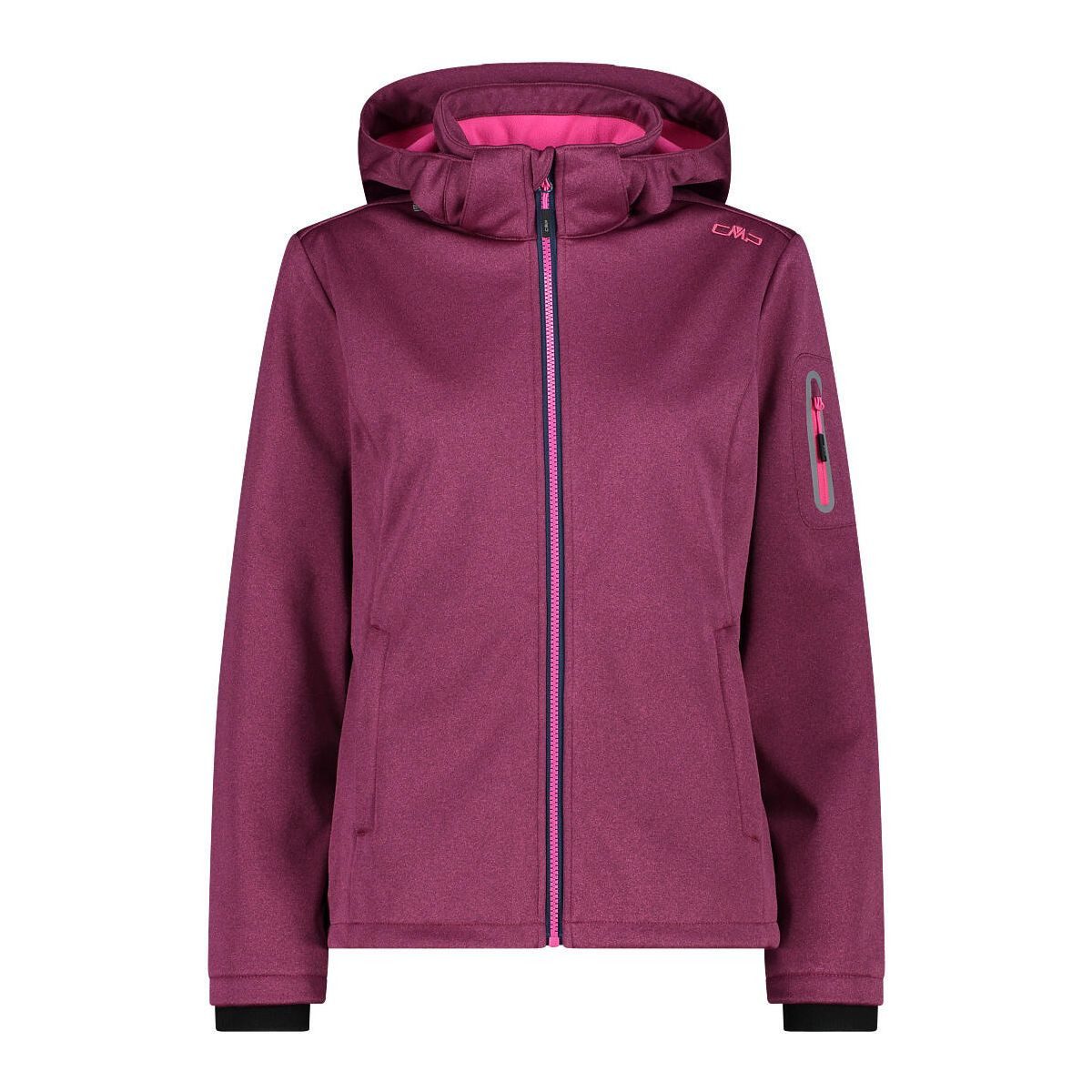 CMP Softshelljacke Woman Jacket DET. Hood Vielseitige Damenjacke für Wandern und Alltag mit wasserdichter Clima