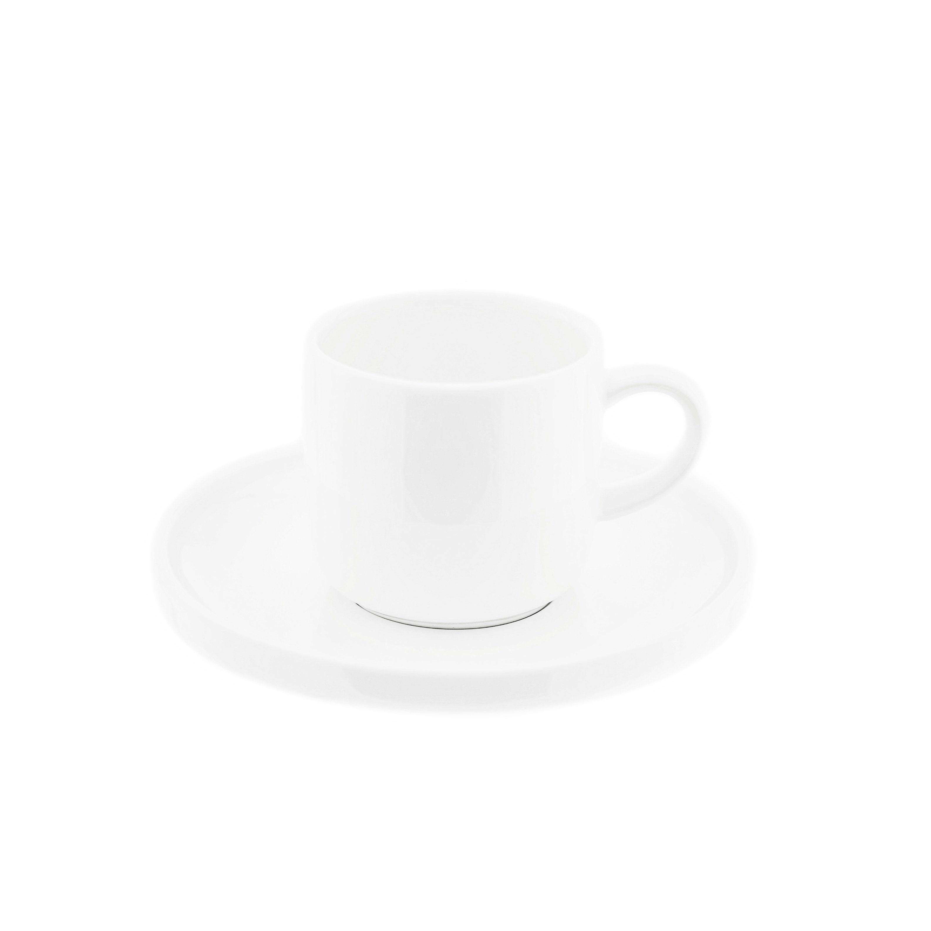 Almina Espressotasse 12 Teiliger Mokkatassen-Set aus Porzellan Weiß Mokkaservice 100 ml
