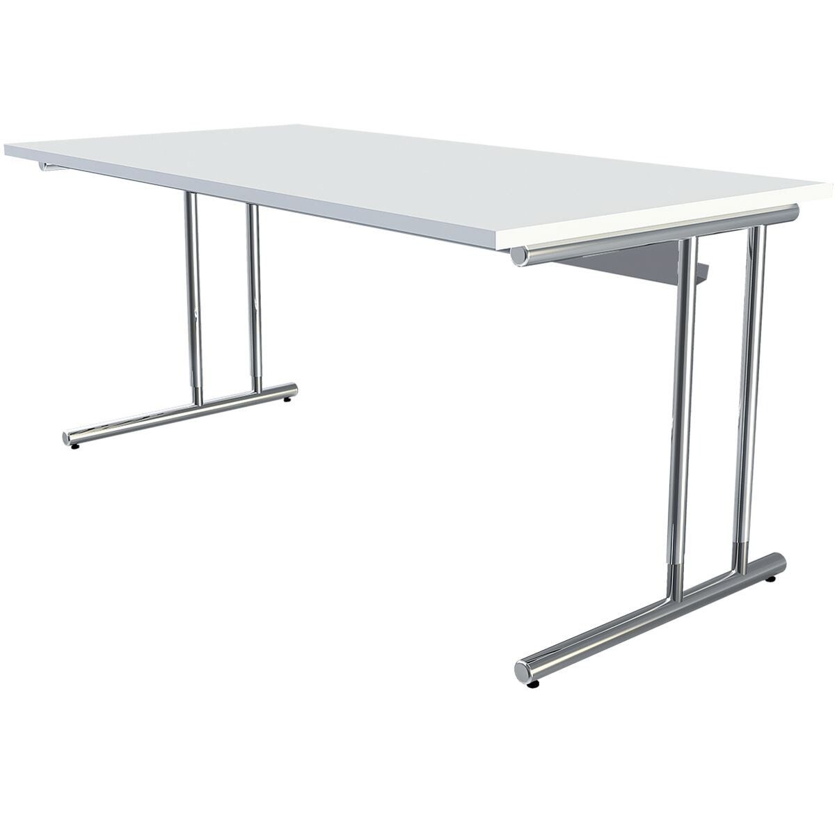 KERKMANN Schreibtisch Artline Transparent, rechteckig, C-Fuß aus Metalll, höhenverstellbar 68-82 cm
