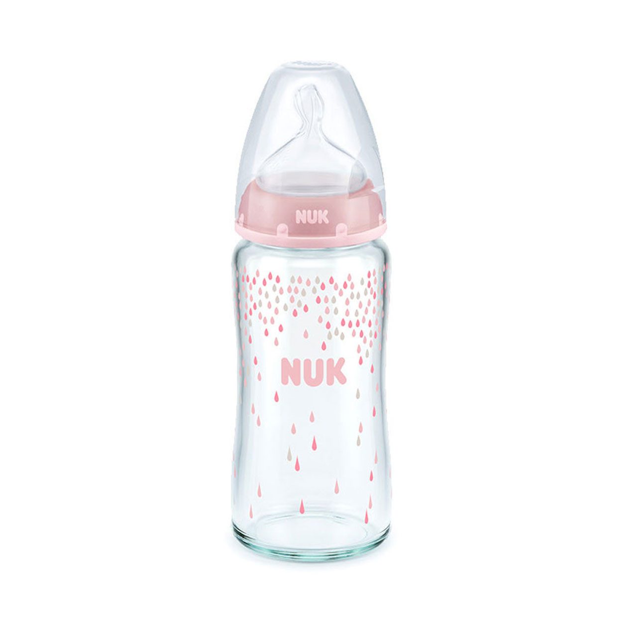NUK Babyflasche NUK First Choice Babyflasche, Glasflasche 240ml rosa