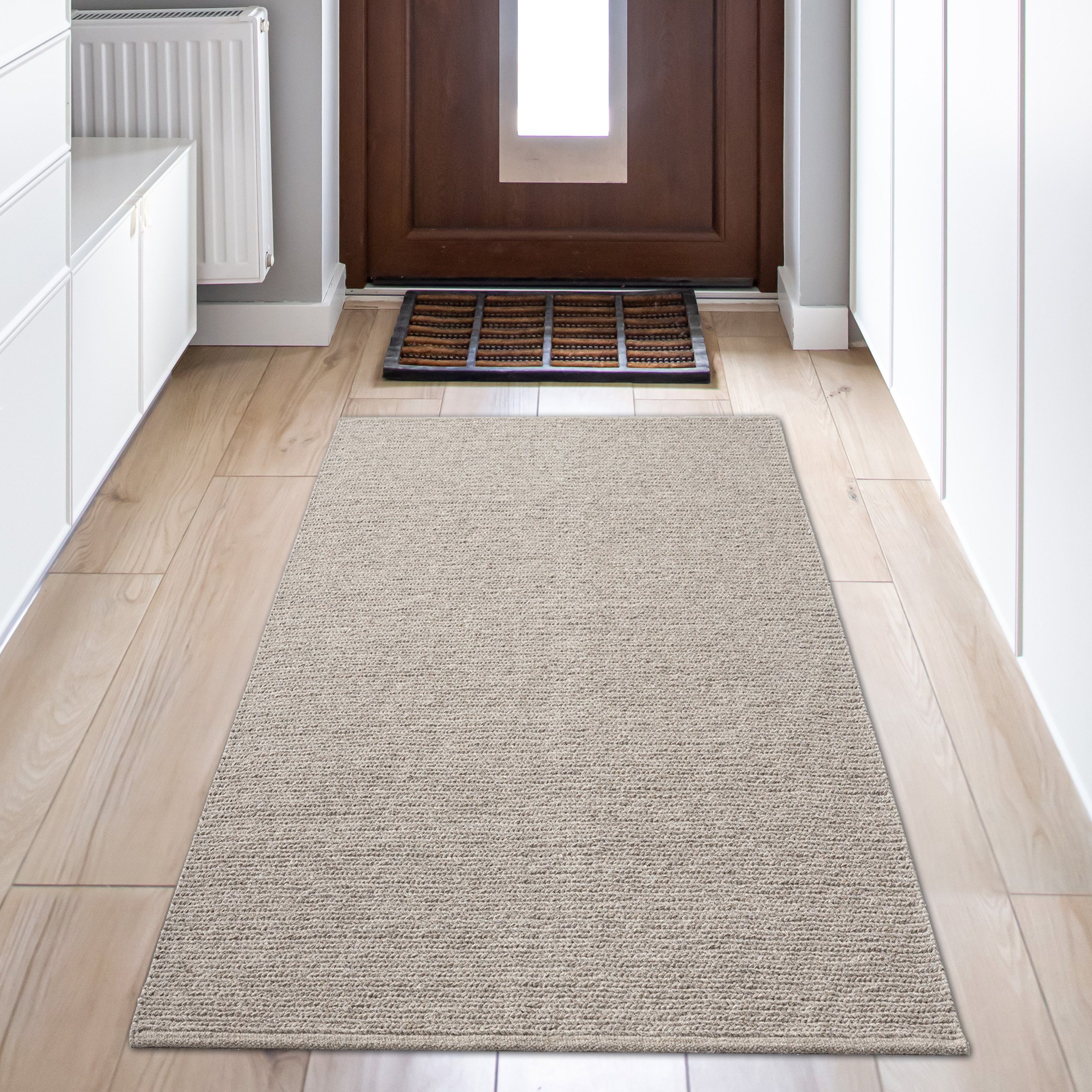 Teppich Elegant handgewobener Wollteppich in beige, Teppich-Traum, rechteckig, Höhe: 10 mm