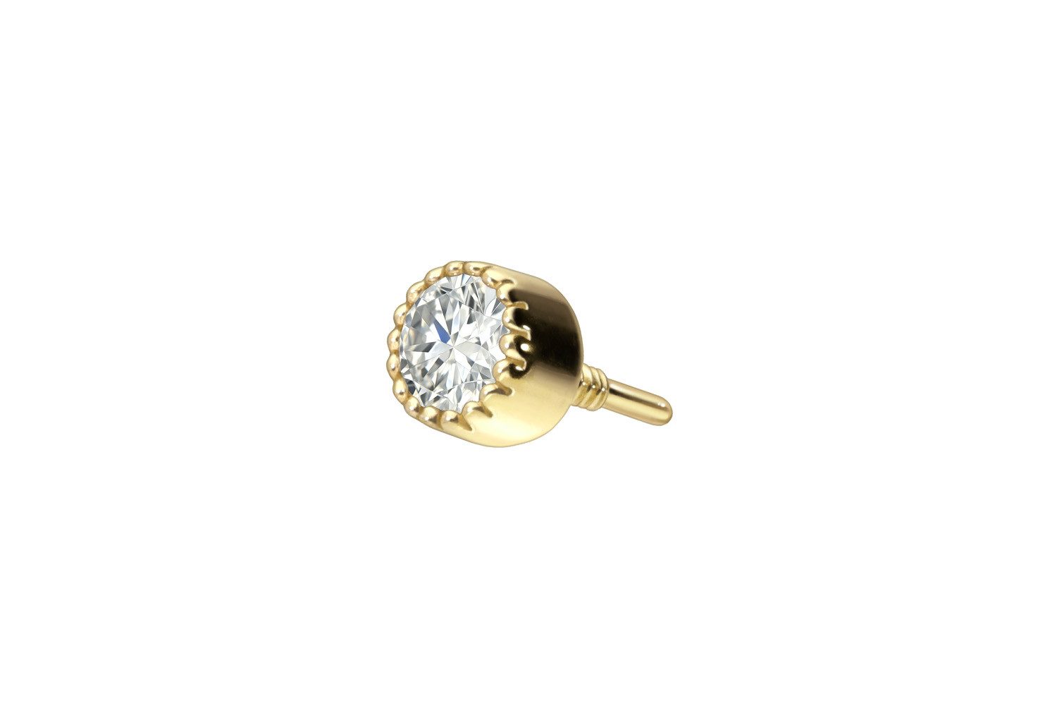 PIERCINGLINE Piercing-Set 18 Karat Gold Schraubaufsatz mit Außengewinde DIAMANT-DISC (Schraub-Aufsätze, 1-tlg)