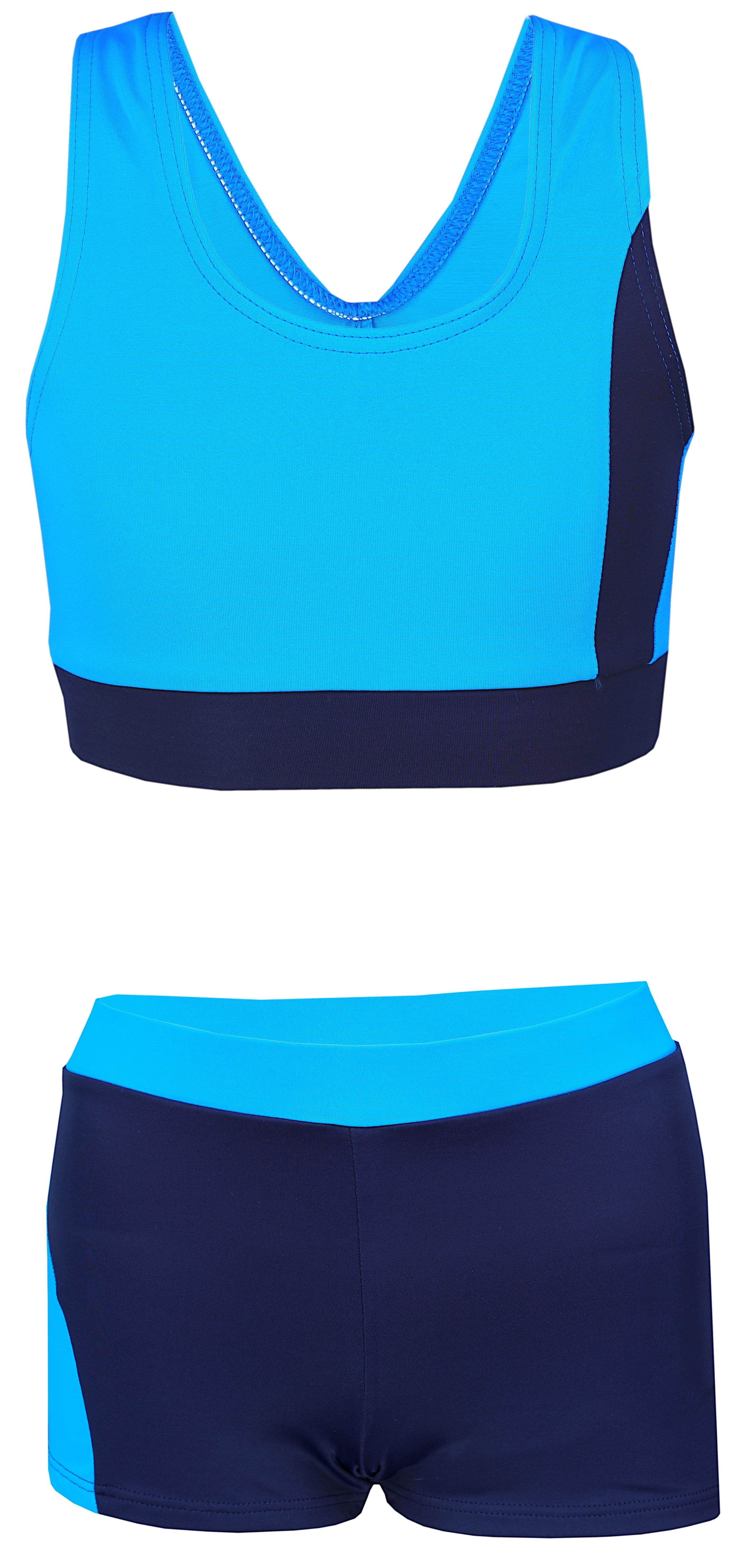 Sport Bikini Türkis Badehose Bustier Dunkelblau Racerback Mädchen Aquarti Aquarti Schwimmanzug - & /