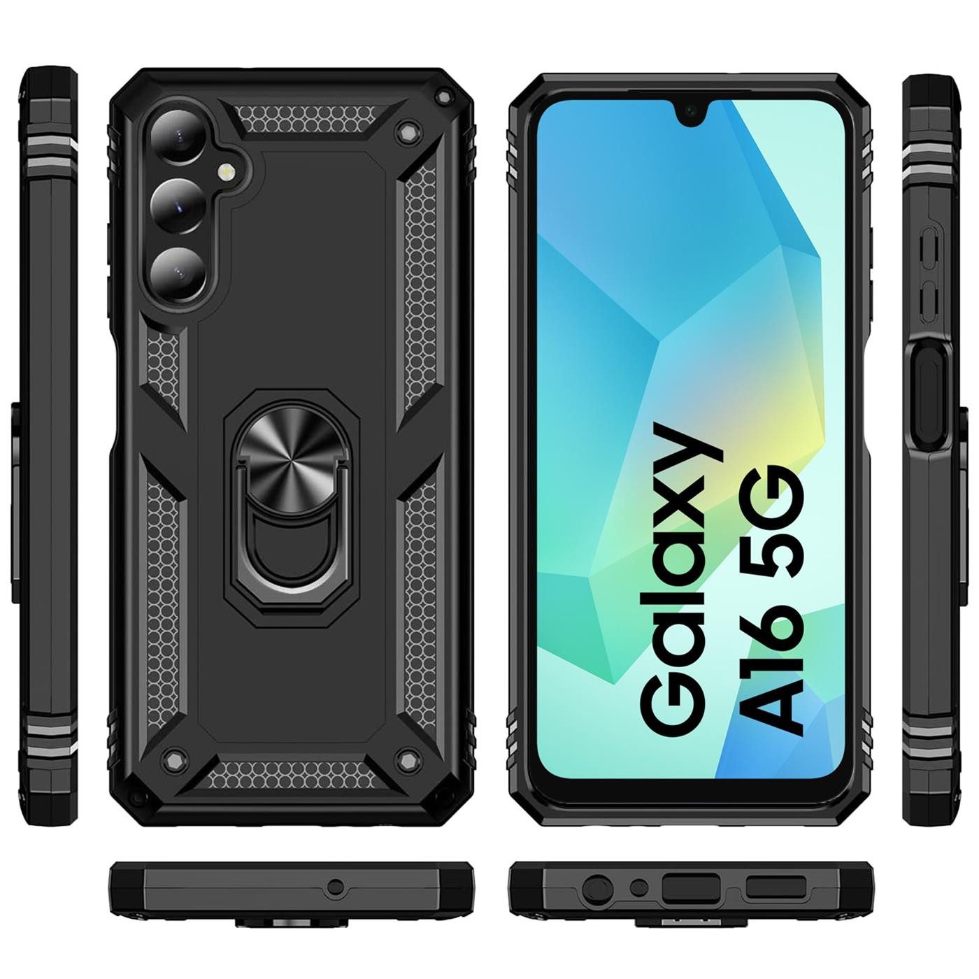 CoolGadget Handyhülle Armor Shield Case für Samsung Galaxy A16 5G 6,7 Zoll, Outdoor Cover mit Magnet Ringhalterung Handy Hülle für Samsung A16 5G