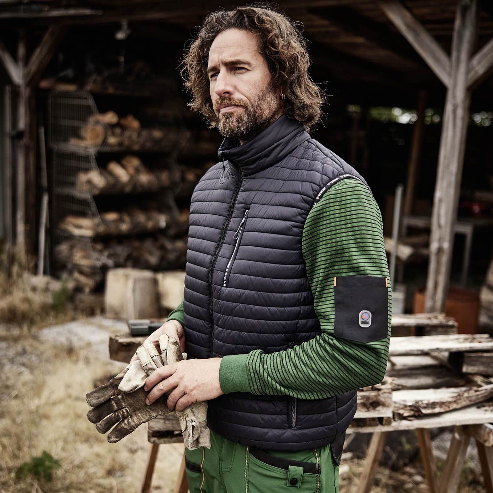 Terrax Workwear Steppweste Herren Steppweste Herren Weste gesteppt mit Stehkragen und Reißverschluss