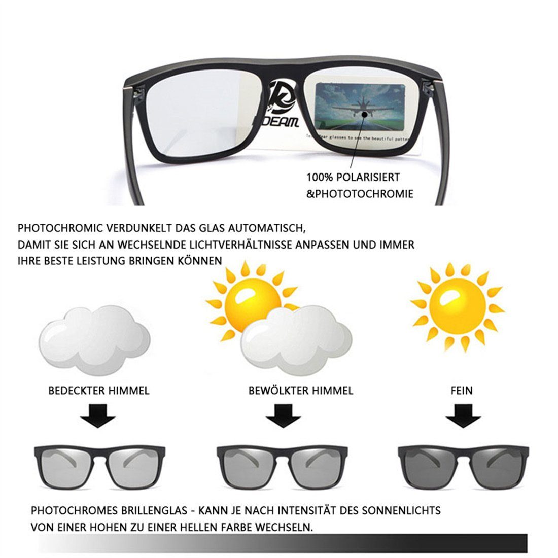 DÖRÖY Sonnenbrille Polarisierende Sonnenbrillen und Männer für Frauen, C Sonnenbrillen