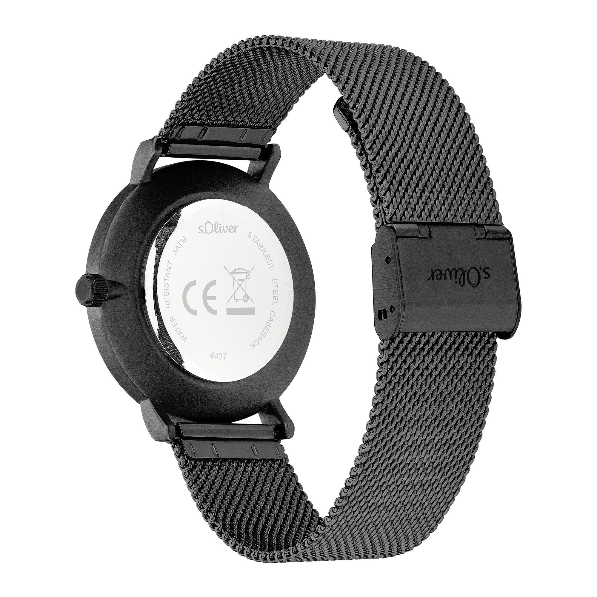 s.Oliver Quarzuhr Basic Mesh Edelstahl