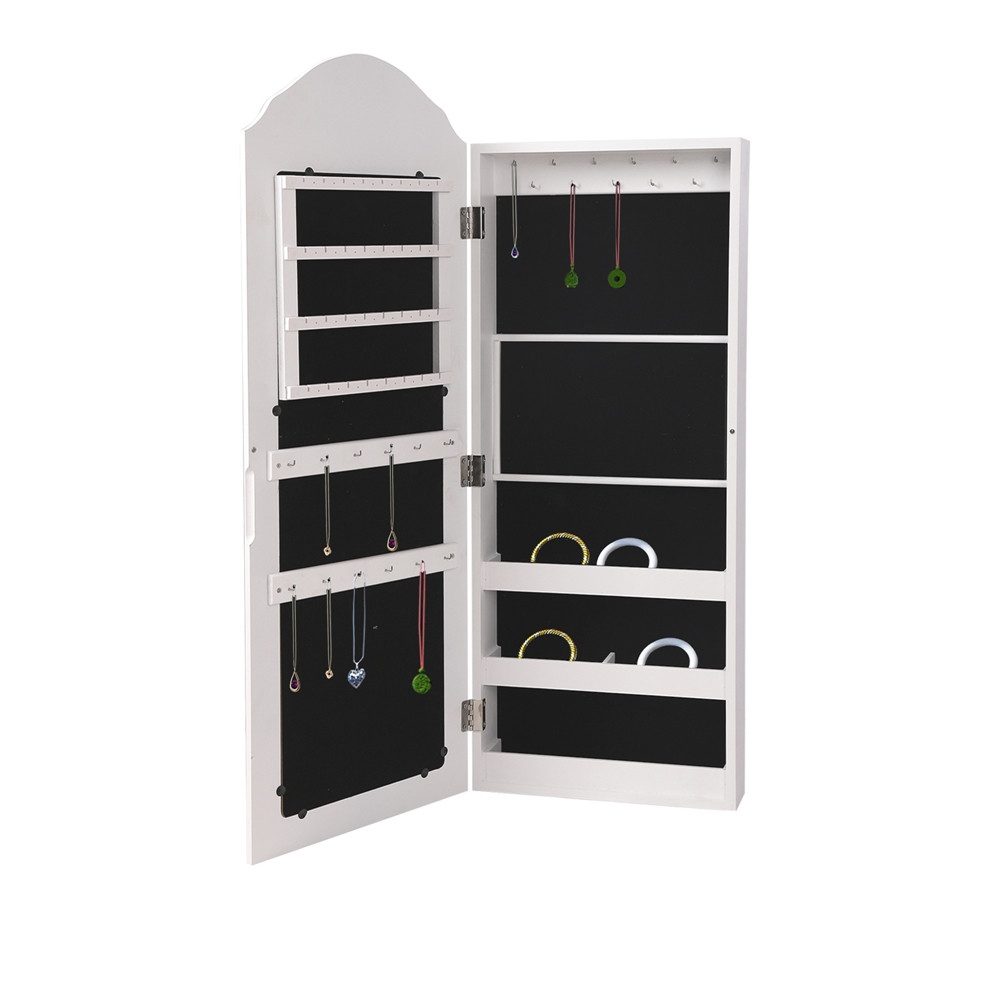 ML-DESIGN Schmuckschrank Schmuckschrank Wandschrank mit Spiegel und zahlreichen Fächern Spiegelschrank hängend 35x95x9 cm für Ketten Ohrringe Ringe aus MDF Ho
