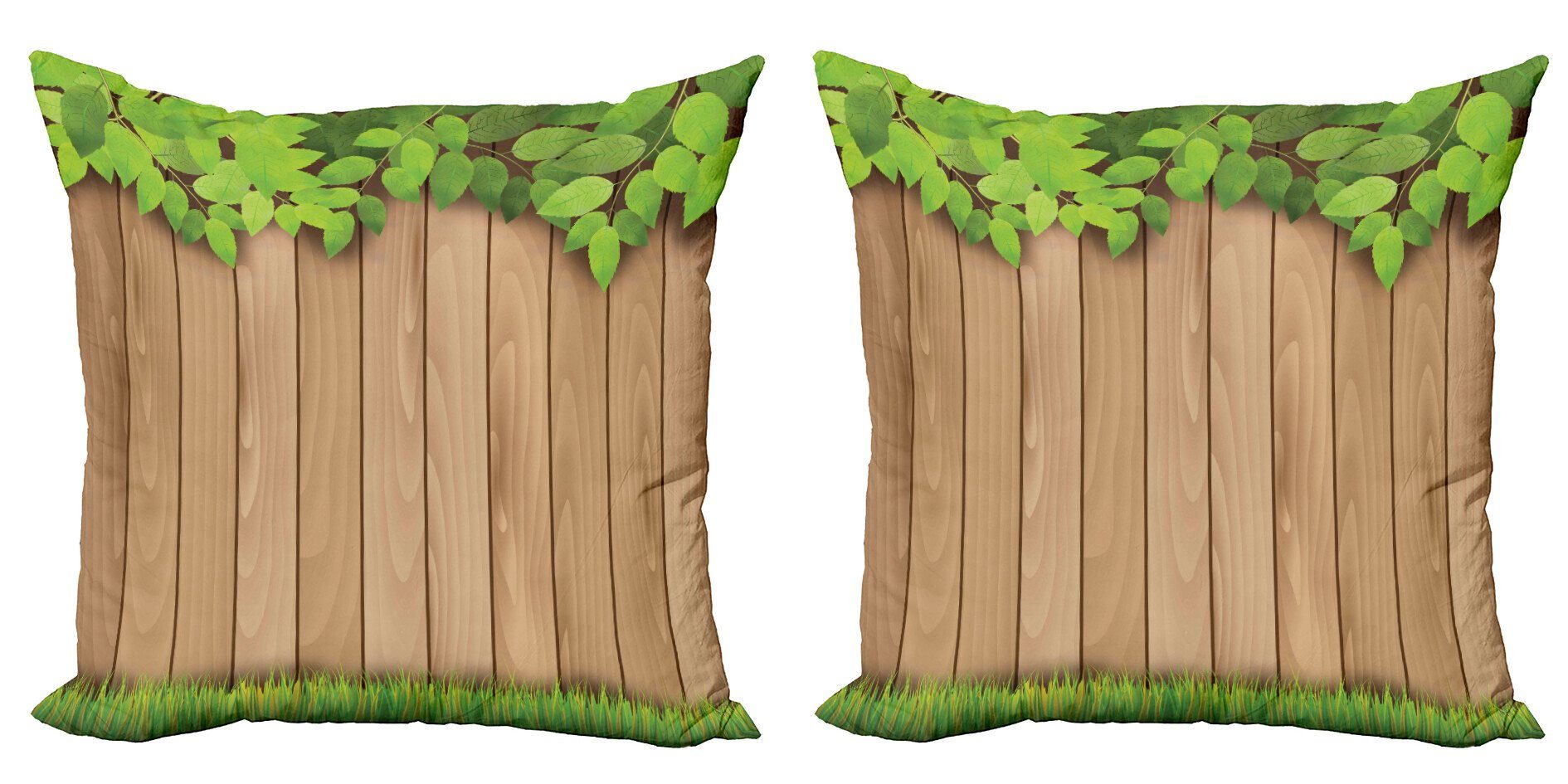 Kissenbezüge Modern Accent Doppelseitiger Gras (2 Digitaldruck, Belaubter Zaun Zaun Ast Abakuhaus Stück), Baum