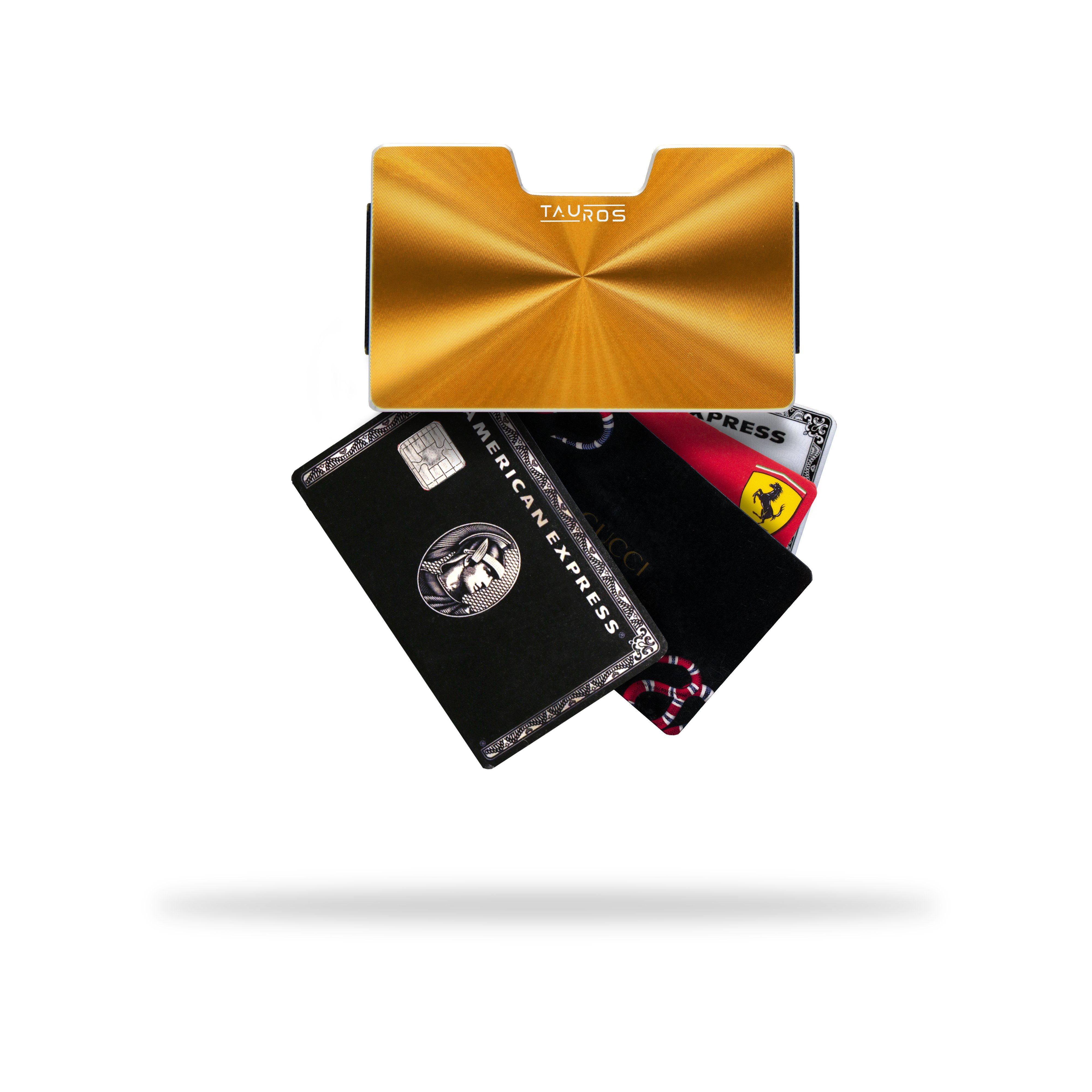 (Aluminium), TAUROS Portemonnaie, Geldbeutel, Mini Gold Kreditkartenhalter, Kreditkartenetui Royal Frauen Männer Geldbörse Kartenetui